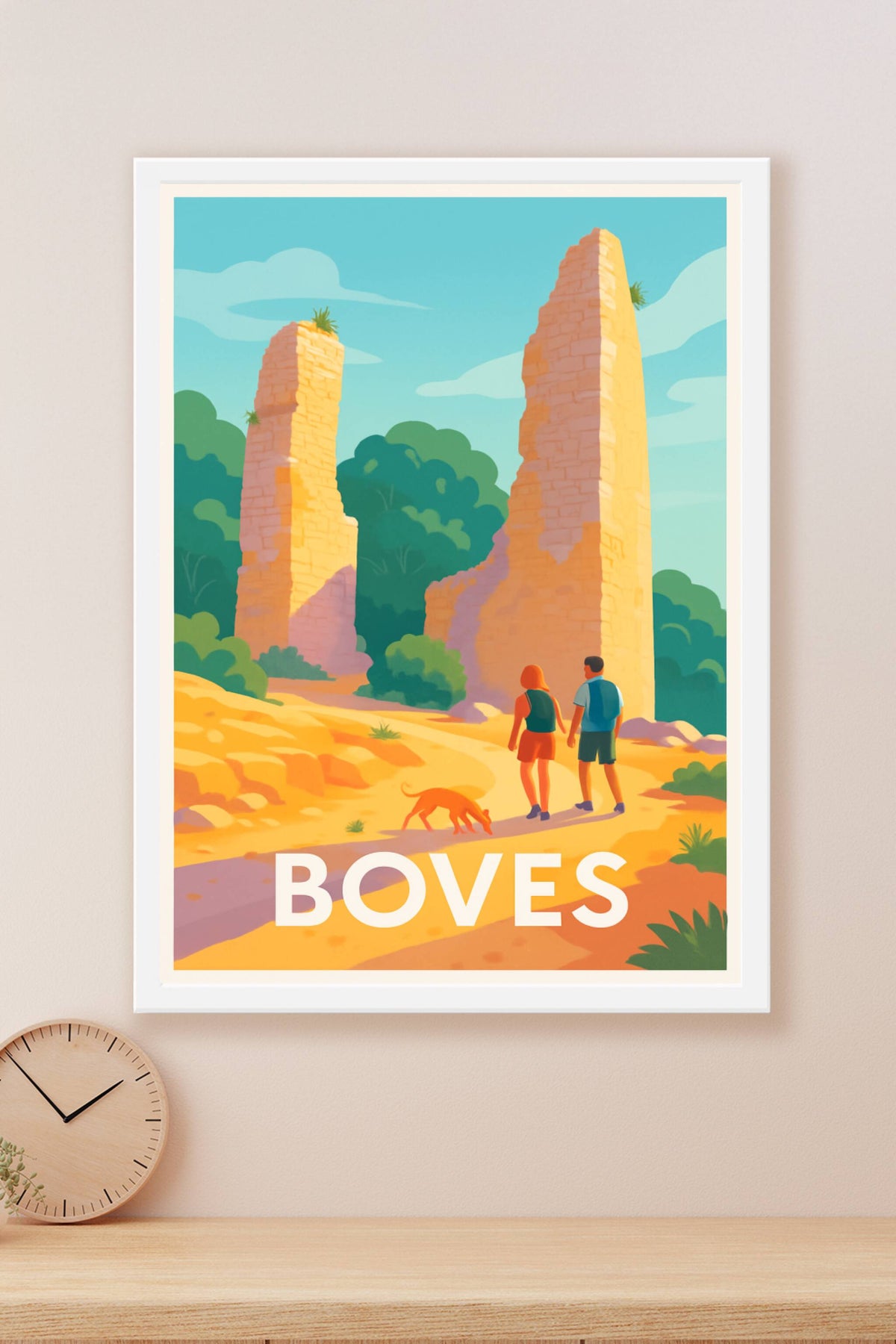 Affiche Boves — Randonnée et patrimoine au soleil · poster d'art de Boves