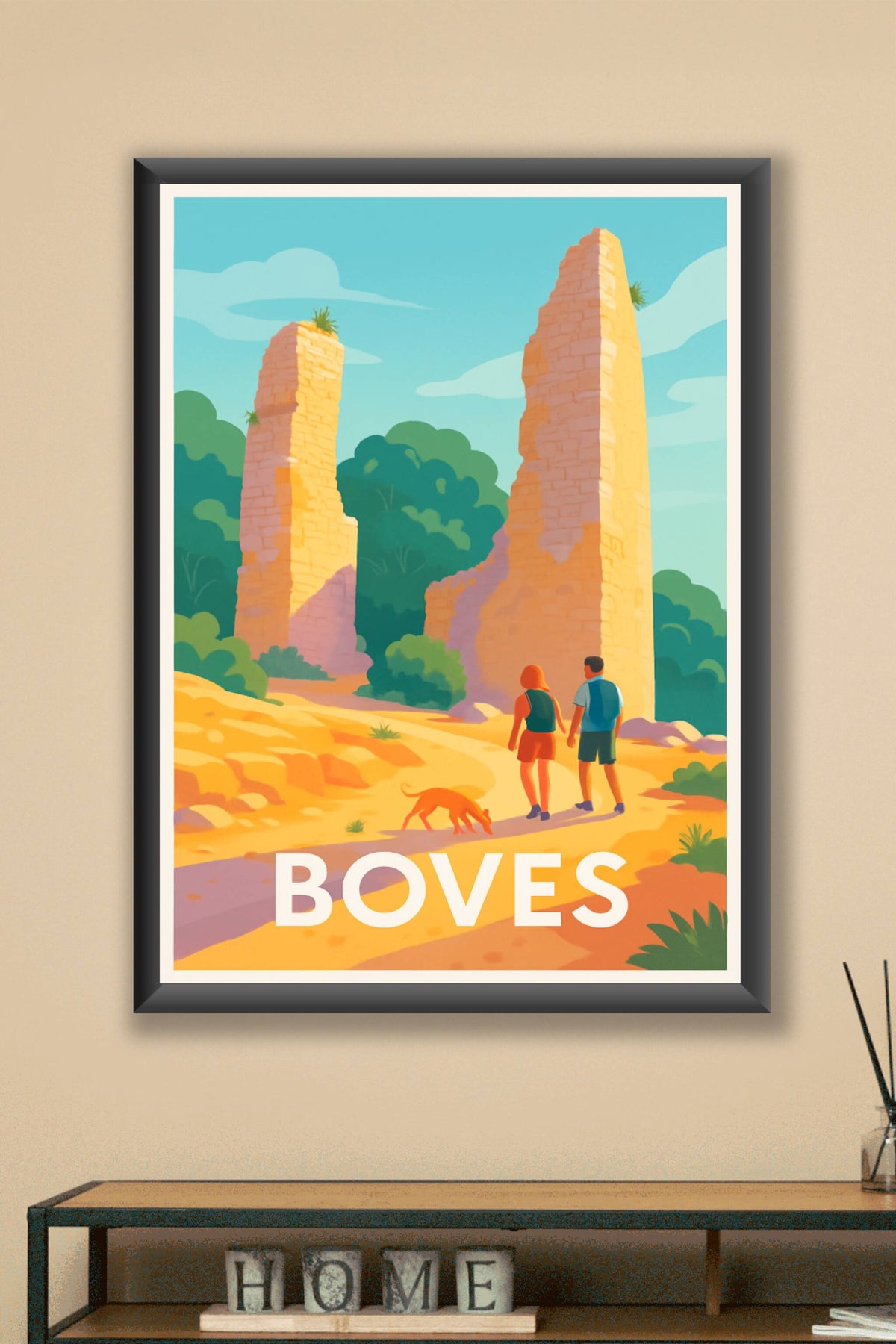 Affiche Boves — Randonnée et patrimoine au soleil · poster d'art de Boves