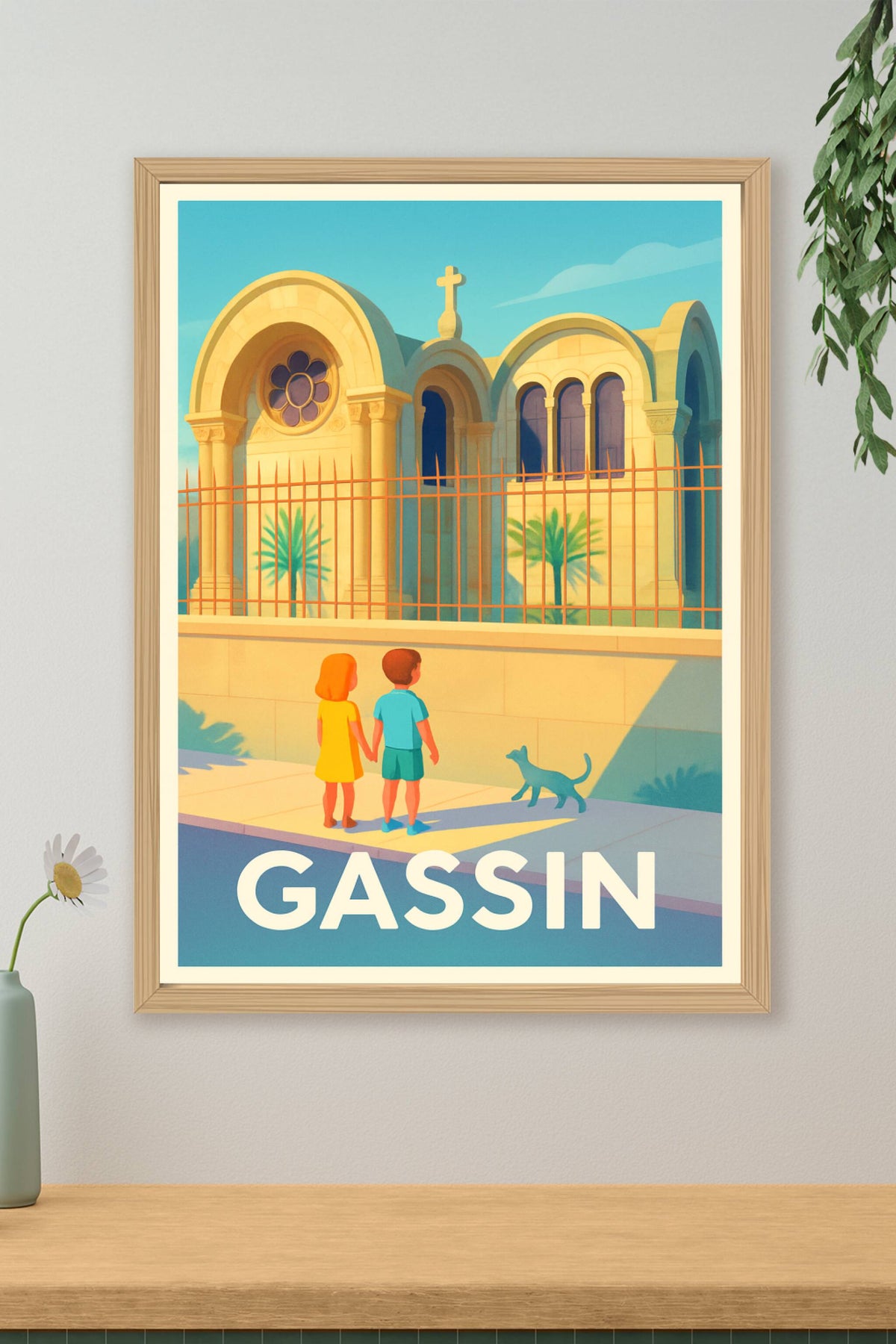 Affiche Gassin — Une escapade lumineuse au cœur du village · poster d'art de Gassin