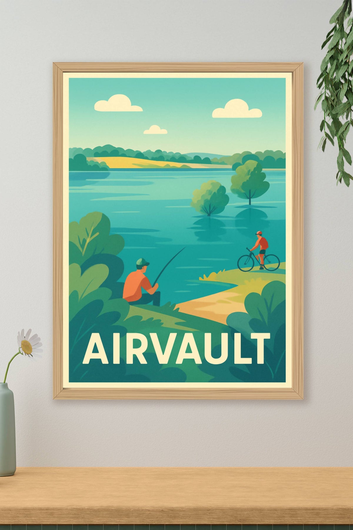 Affiche Airvault — Évasion nature au bord de l’eau · poster d'art de Airvault