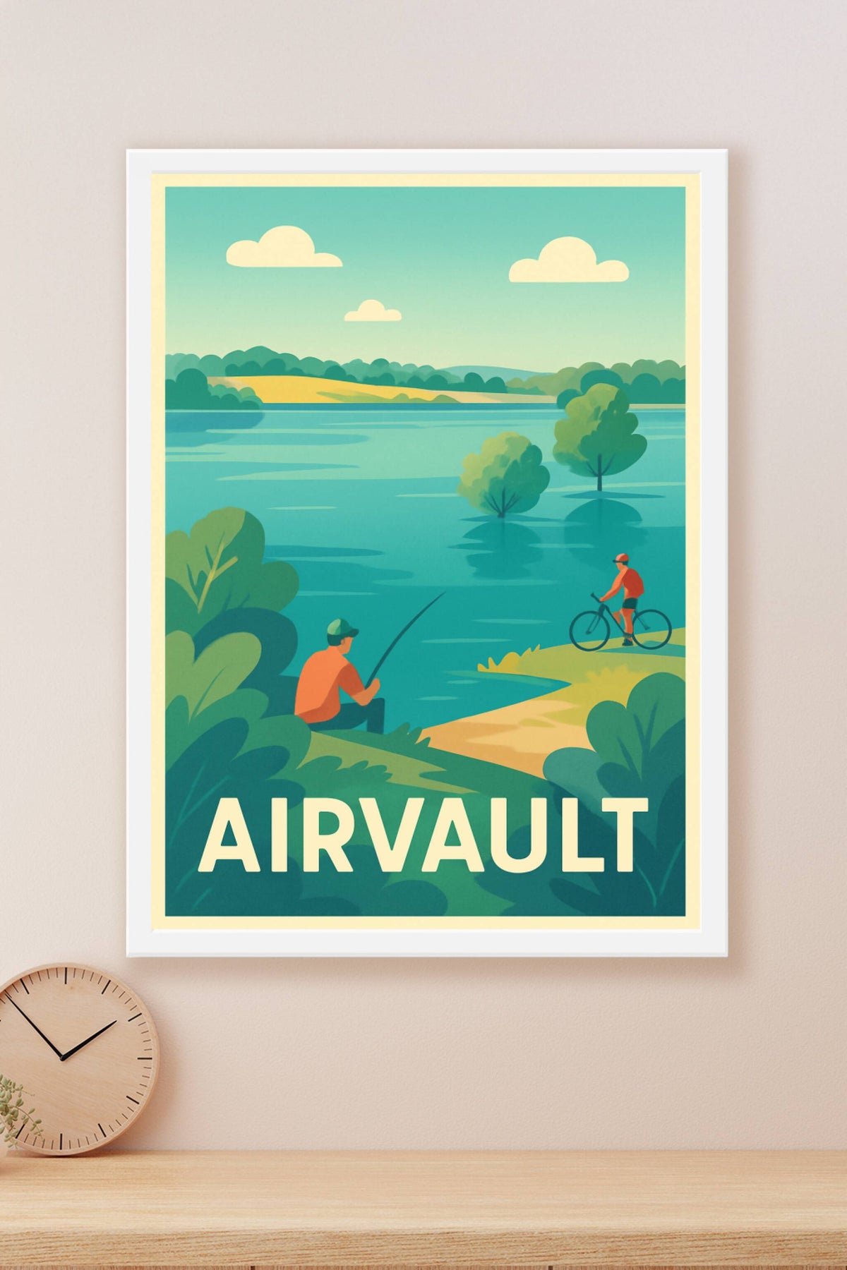 Affiche Airvault — Évasion nature au bord de l’eau · poster d'art de Airvault
