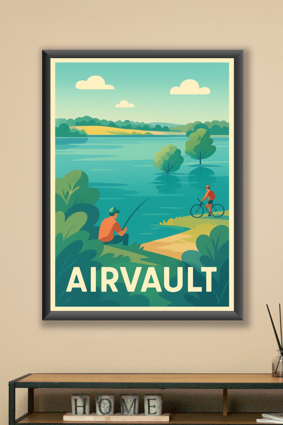 Affiche Airvault — Évasion nature au bord de l’eau · poster d'art de Airvault