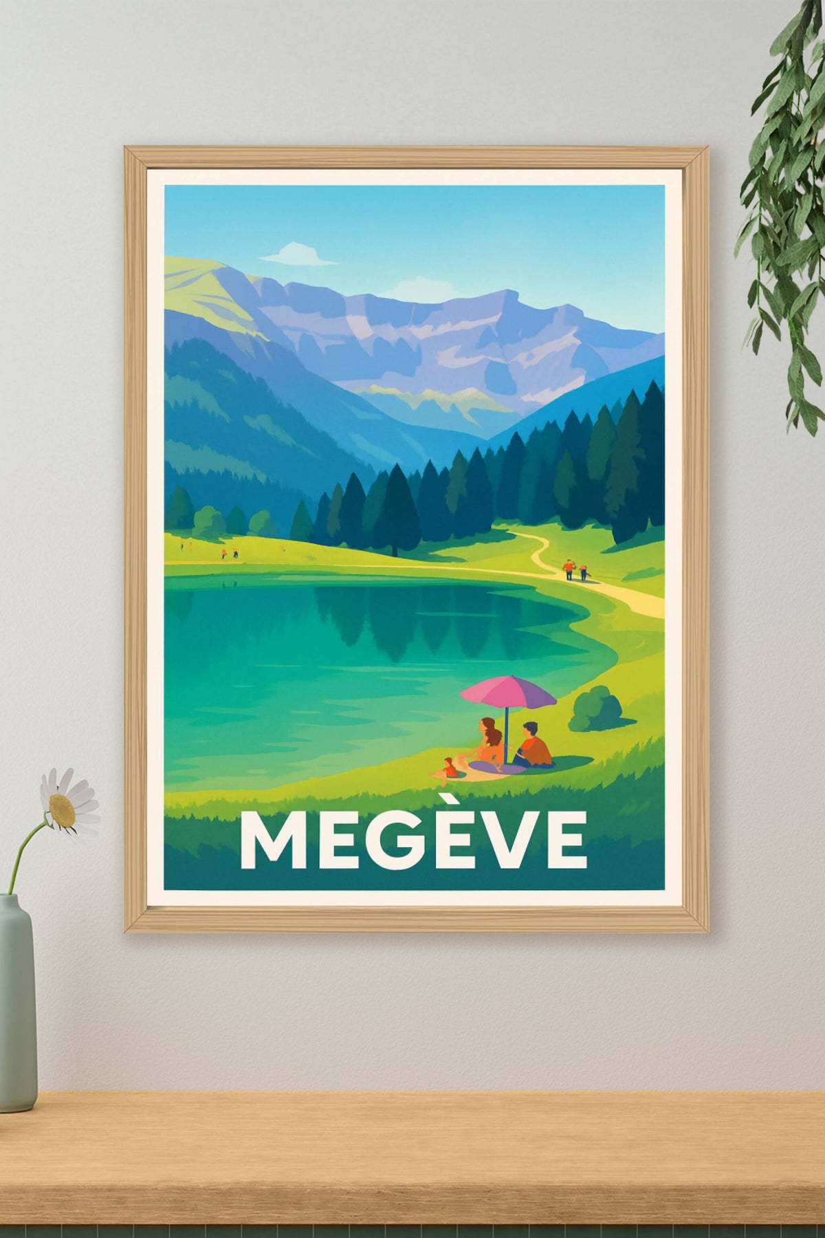 Affiche Megève — L'Évasion Nature au Lac · poster d'art de Megève