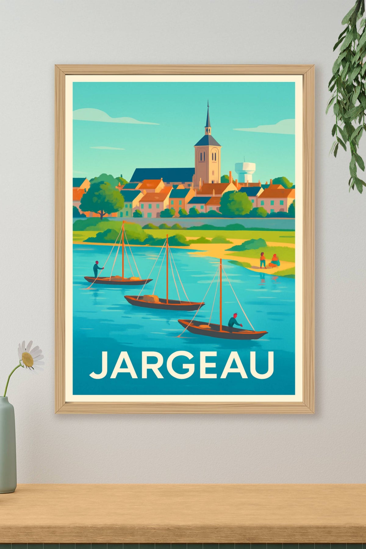 Affiche Jargeau — Charme et douceur au fil de l'eau · poster d'art de Jargeau