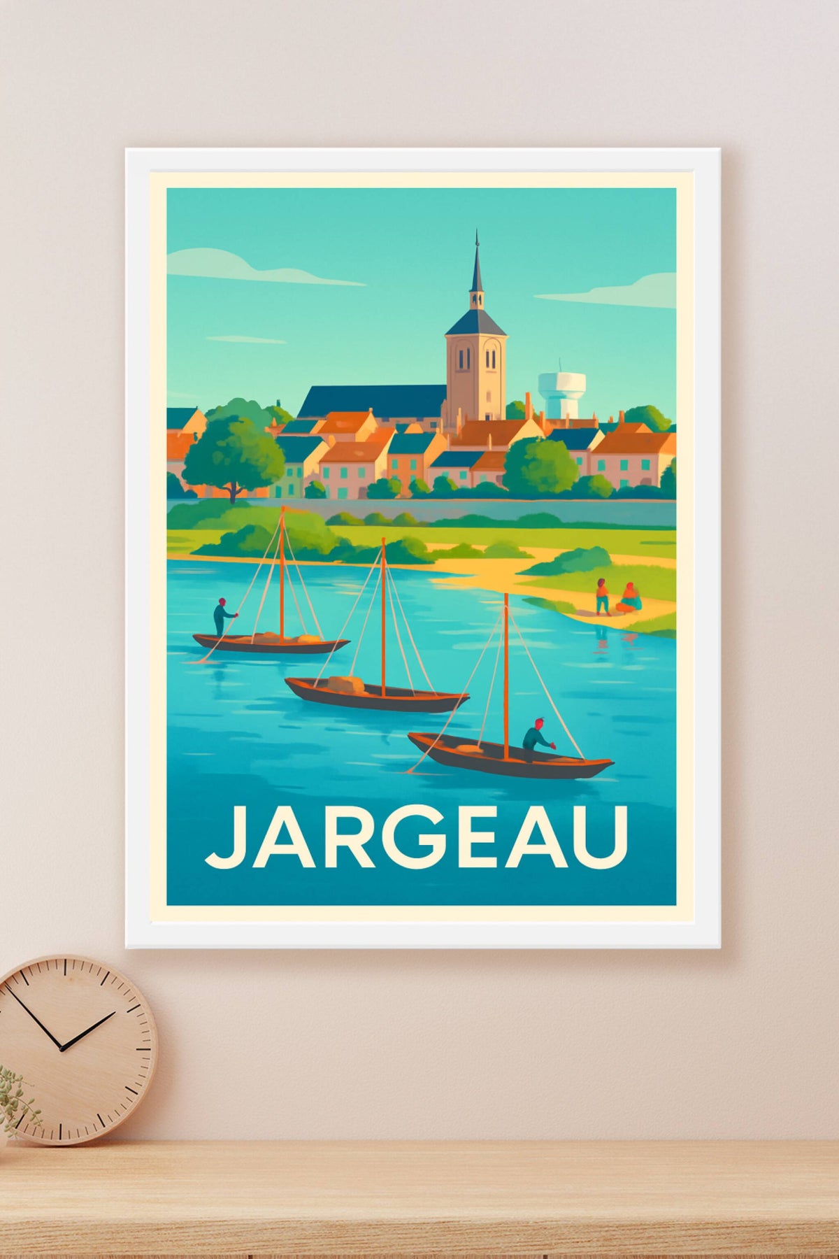 Affiche Jargeau — Charme et douceur au fil de l'eau · poster d'art de Jargeau