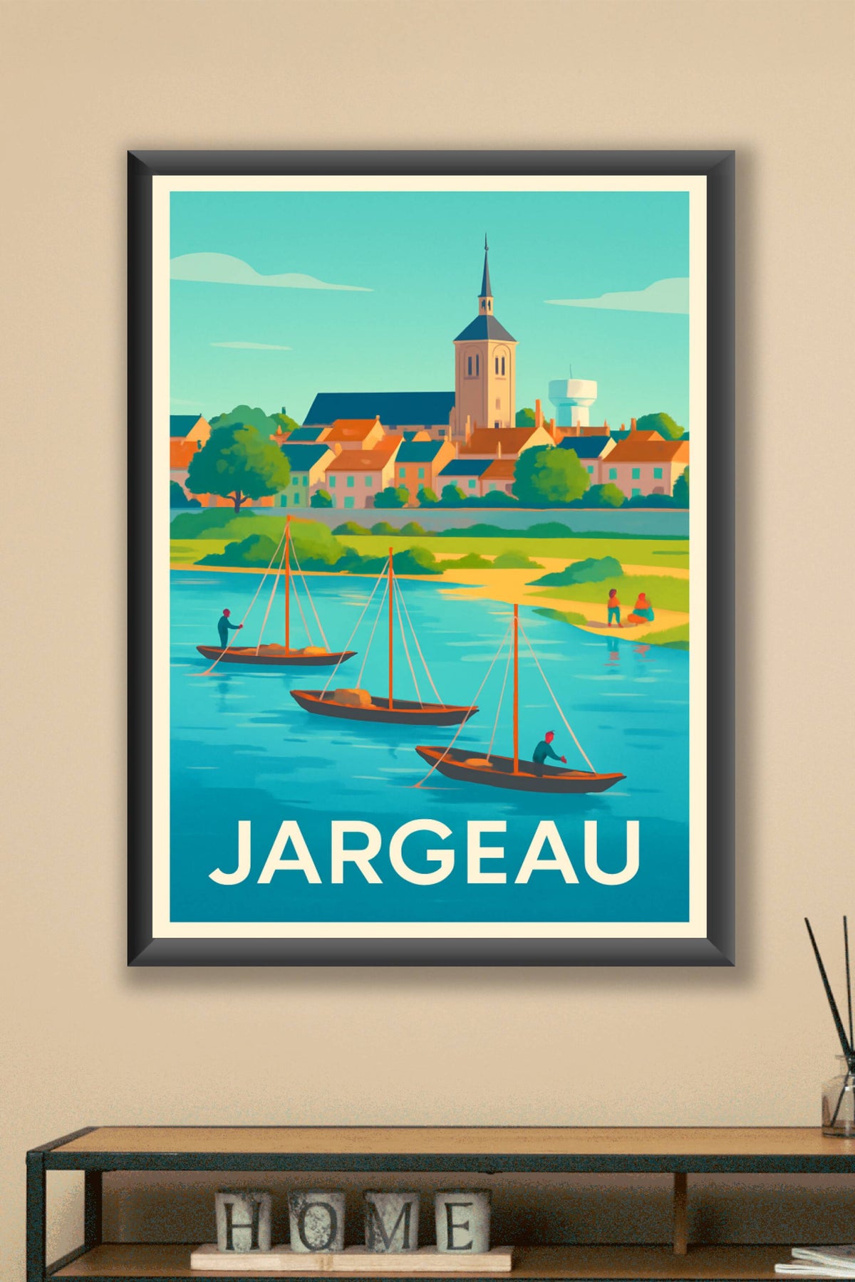 Affiche Jargeau — Charme et douceur au fil de l'eau · poster d'art de Jargeau