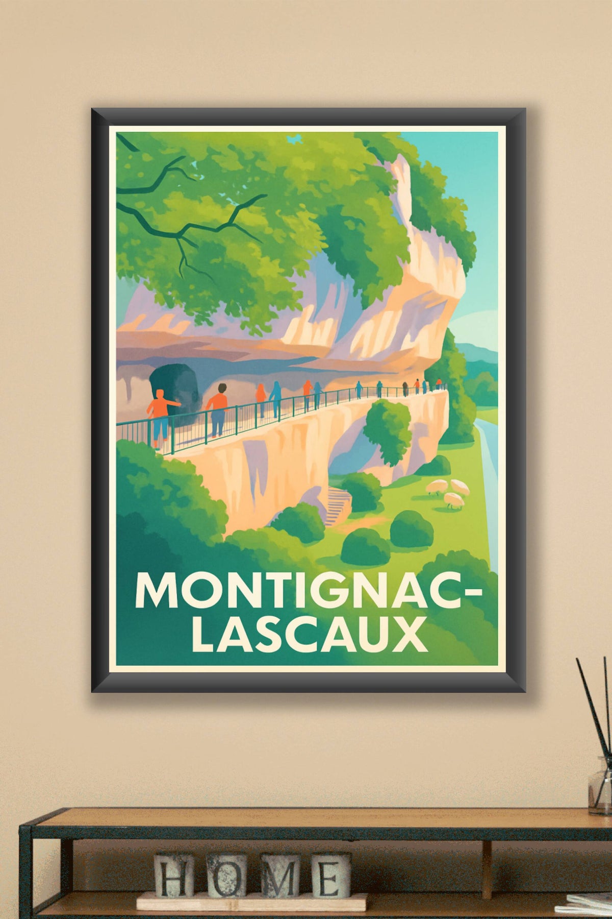 Affiche Montignac-Lascaux — Promenade au cœur de l'Histoire · poster d'art de Montignac-Lascaux
