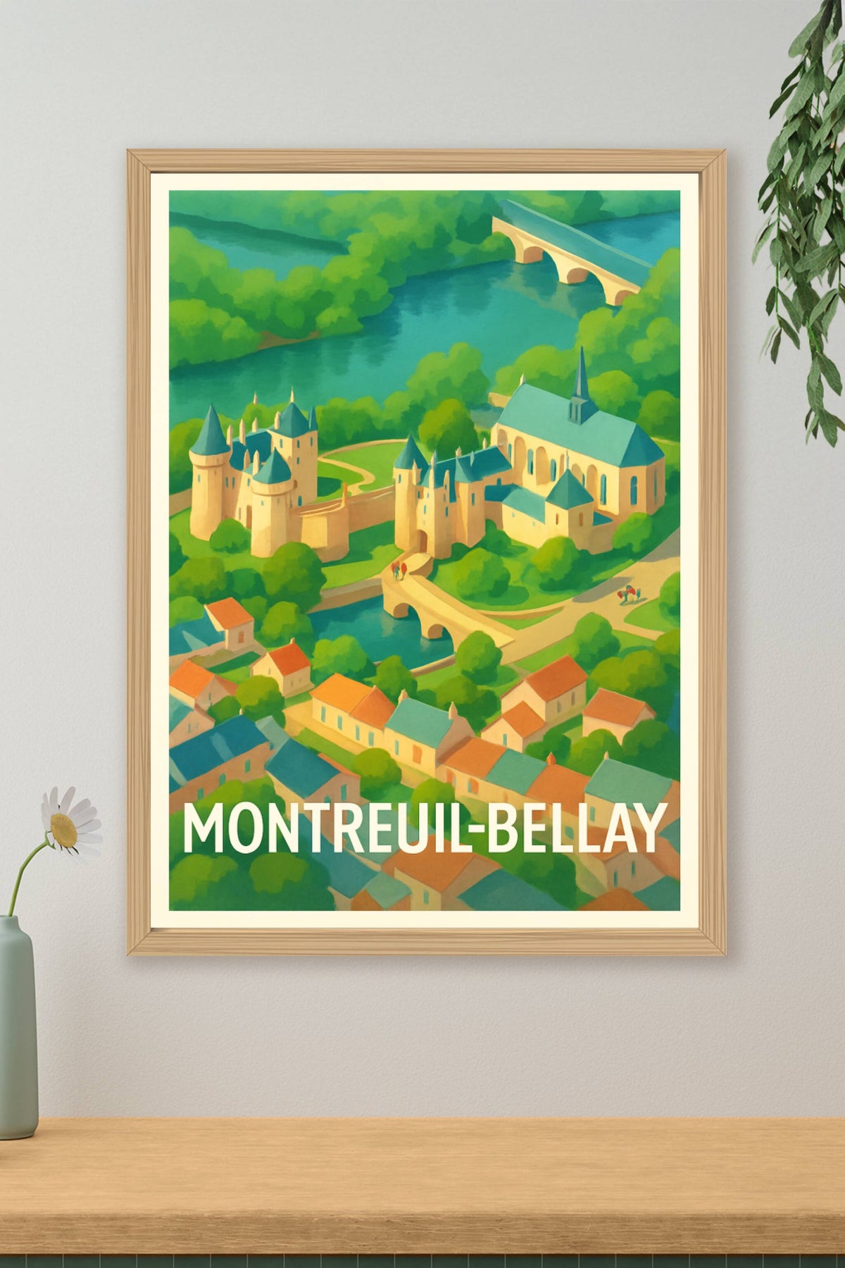 Affiche Montreuil-Bellay — L'élégance d'un château historique · poster d'art de Montreuil-Bellay