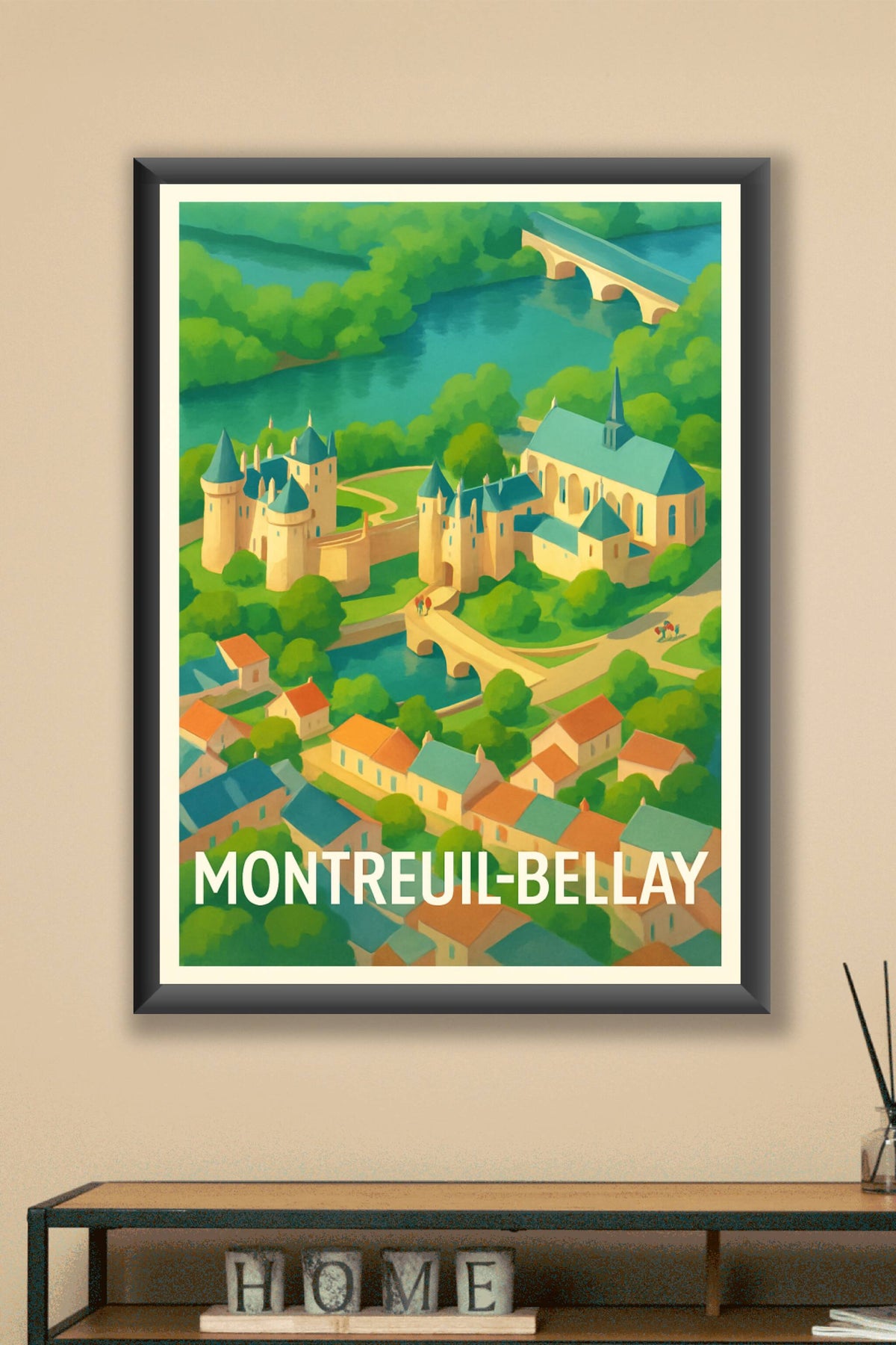 Affiche Montreuil-Bellay — L'élégance d'un château historique · poster d'art de Montreuil-Bellay