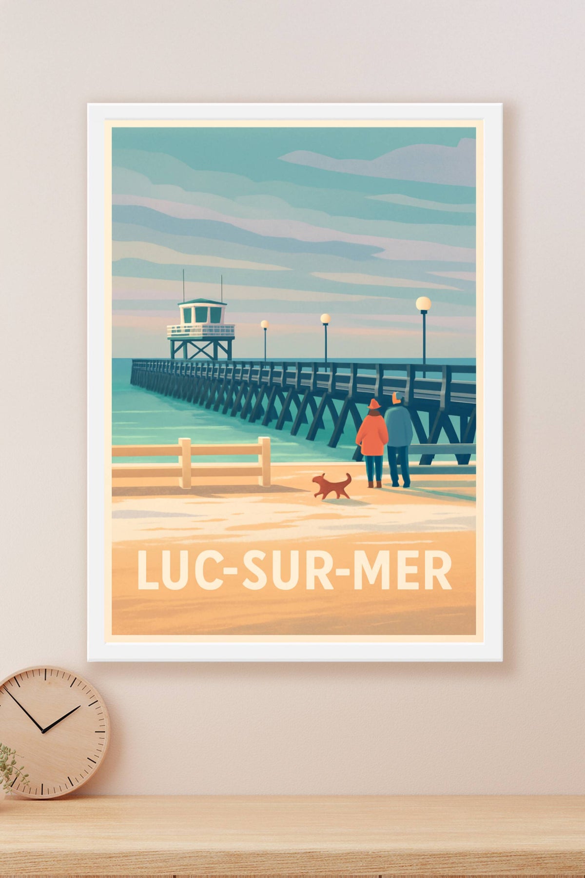 Affiche Luc-sur-Mer — Promenade au bord de l'océan · poster d'art de Luc-sur-Mer