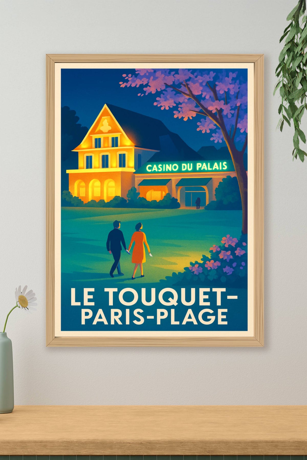 Affiche Le Touquet-Paris-Plage — Élégance et charme nocturne · poster d'art de Le Touquet-Paris-Plage