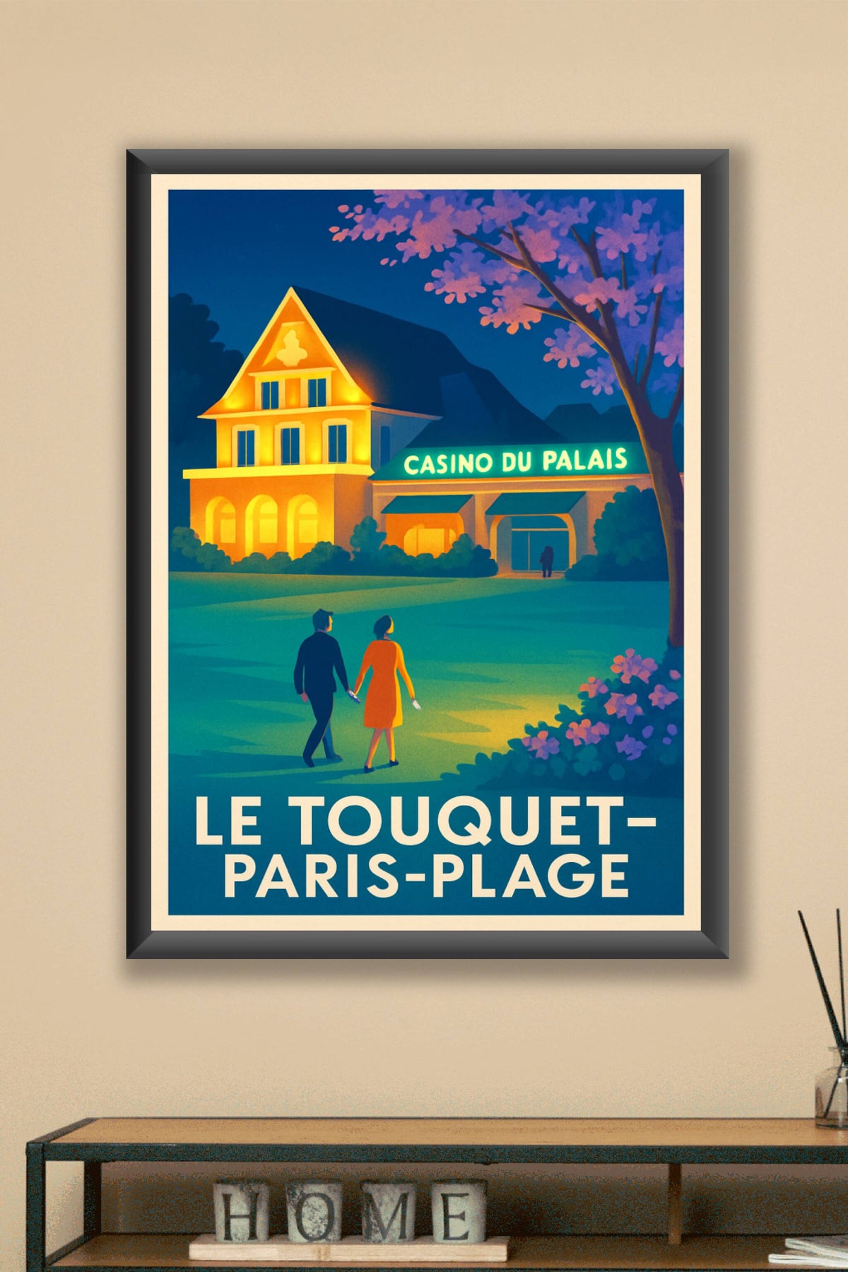 Affiche Le Touquet-Paris-Plage — Élégance et charme nocturne · poster d'art de Le Touquet-Paris-Plage