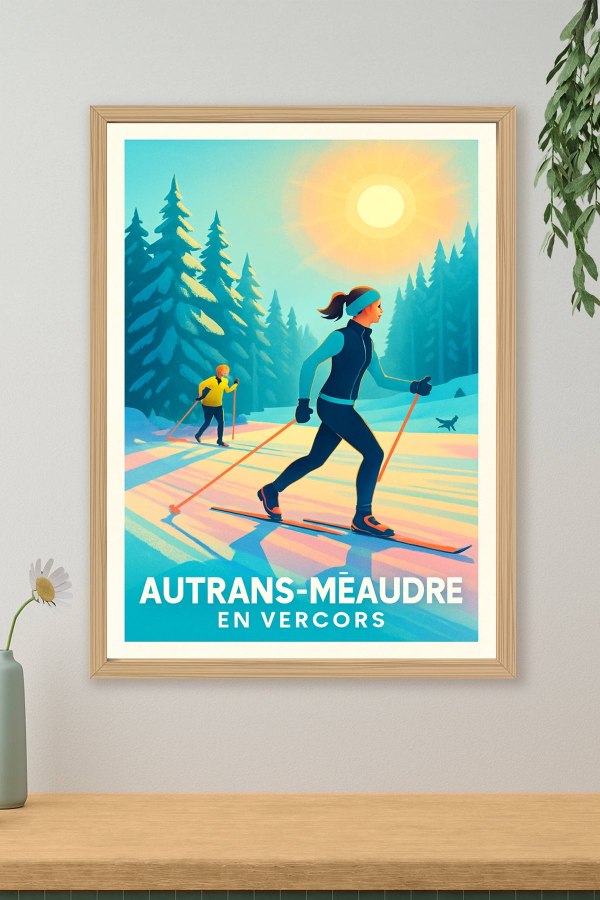 Affiche Autrans-Méaudre — Plaisir et nature en Vercors · poster d'art de Autrans-Méaudre