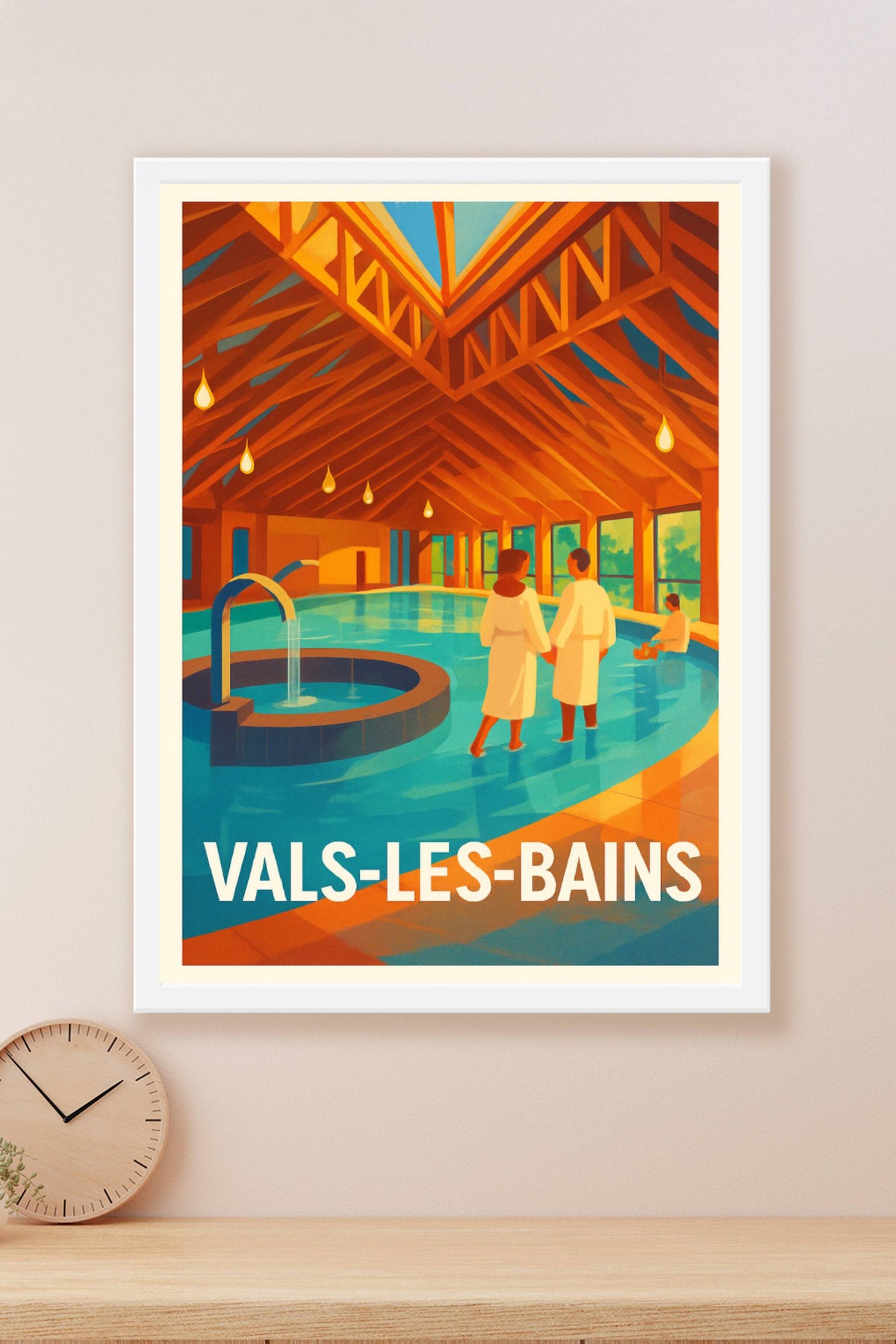Affiche Vals-les-Bains — Évasion et bien-être au cœur des thermes · poster d'art de Vals-les-Bains