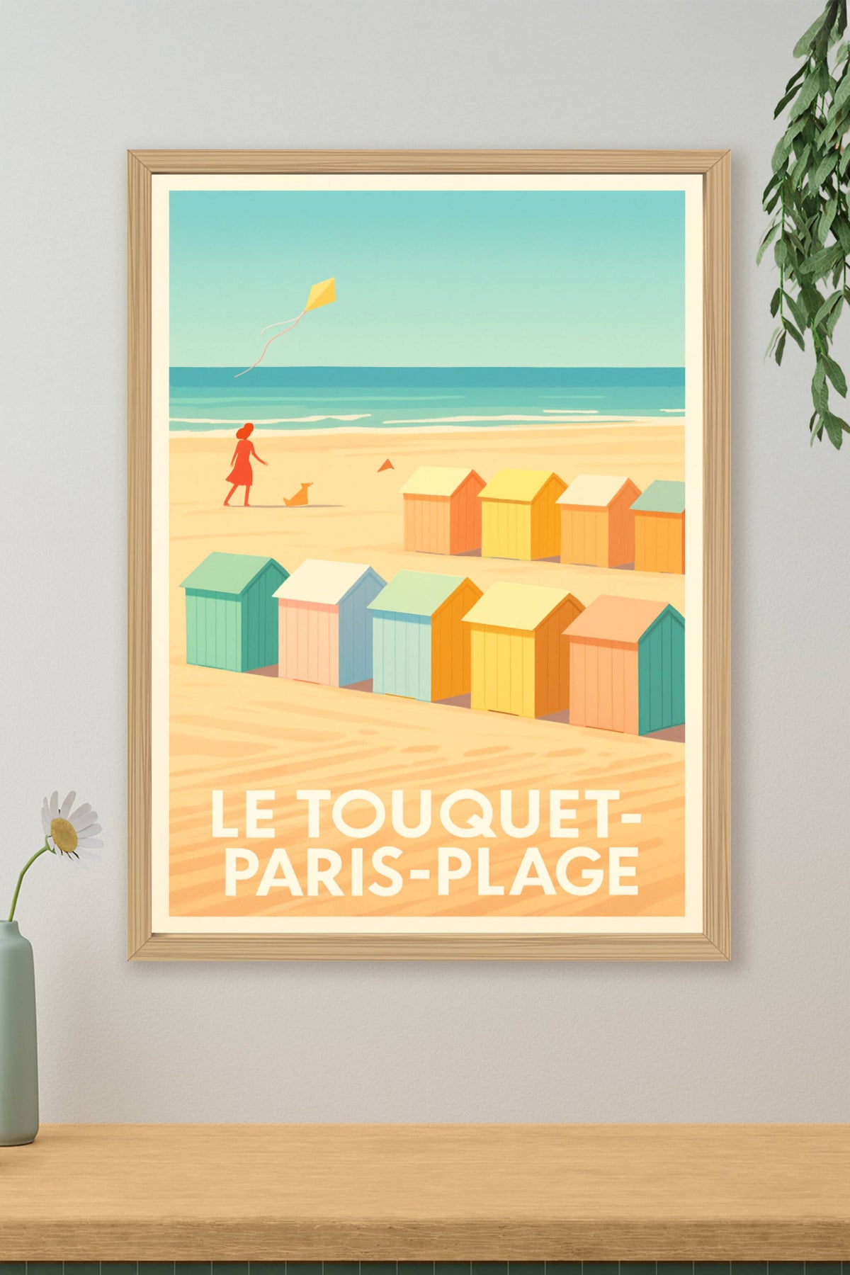 Affiche Le Touquet-Paris-Plage — L'élégance des plages colorées · poster d'art de Le Touquet-Paris-Plage