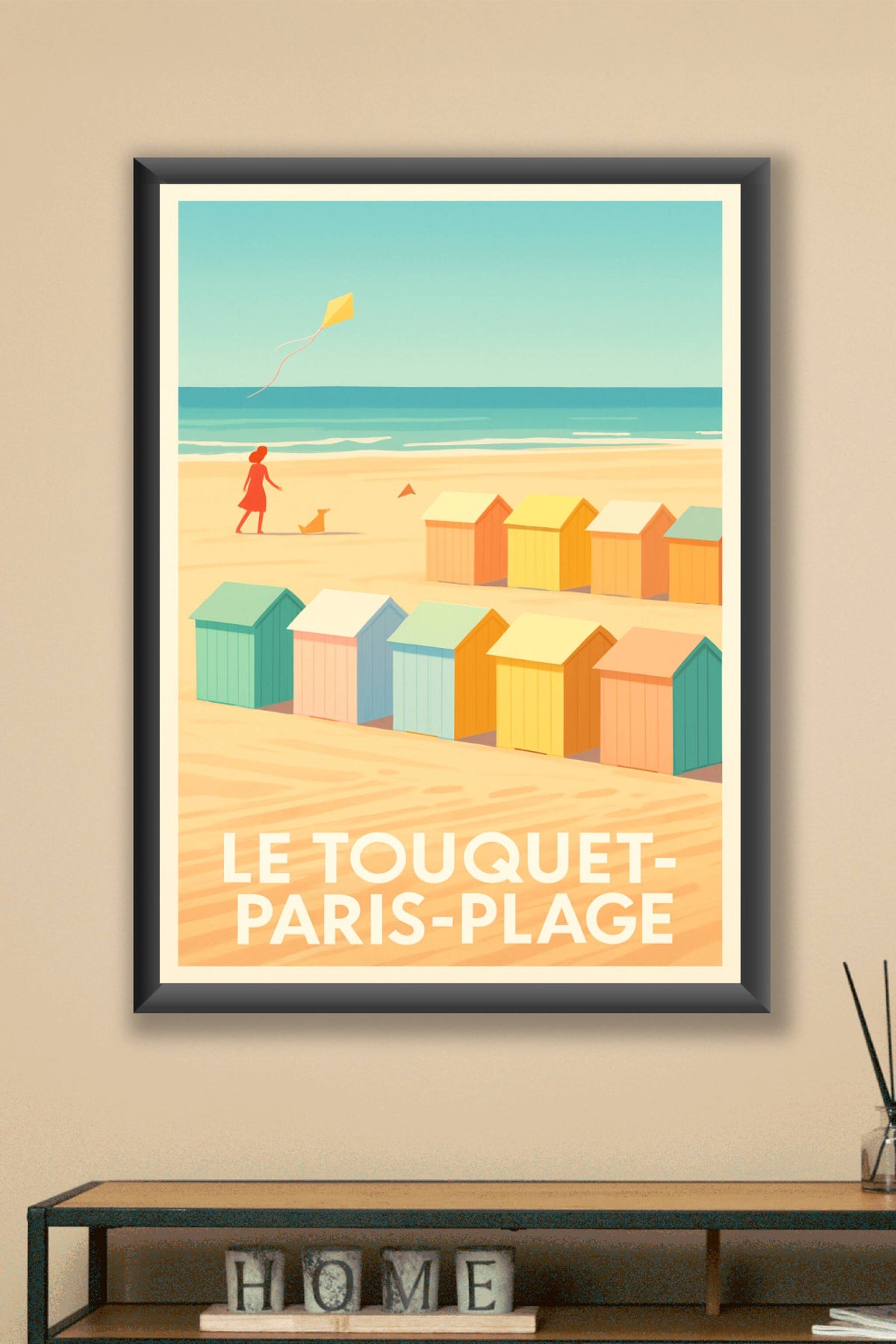 Affiche Le Touquet-Paris-Plage — L'élégance des plages colorées · poster d'art de Le Touquet-Paris-Plage
