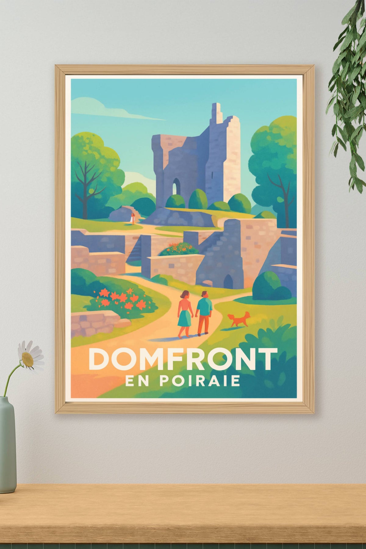 Affiche Domfront en Poiraie — L'élégance des ruines historiques · poster d'art de Domfront en Poiraie