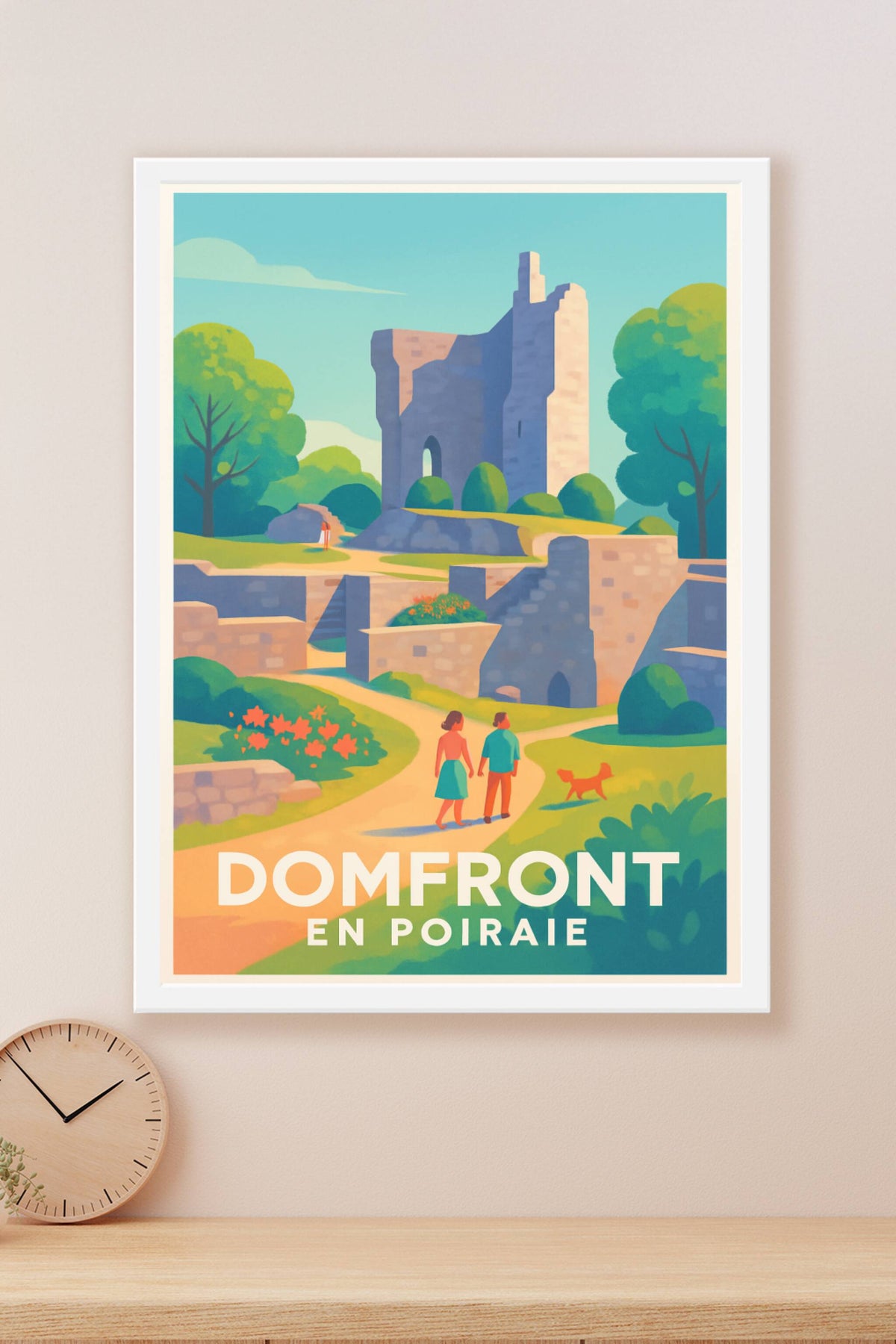 Affiche Domfront en Poiraie — L'élégance des ruines historiques · poster d'art de Domfront en Poiraie