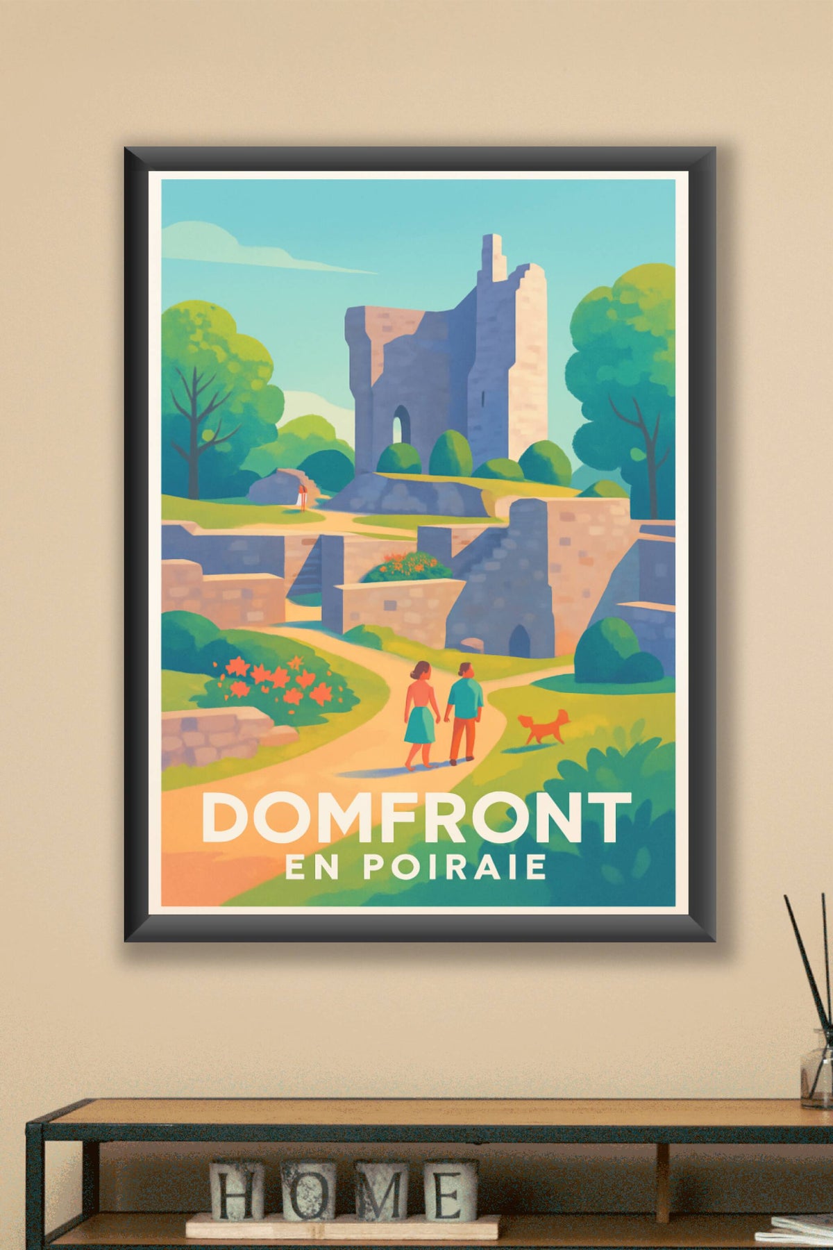 Affiche Domfront en Poiraie — L'élégance des ruines historiques · poster d'art de Domfront en Poiraie