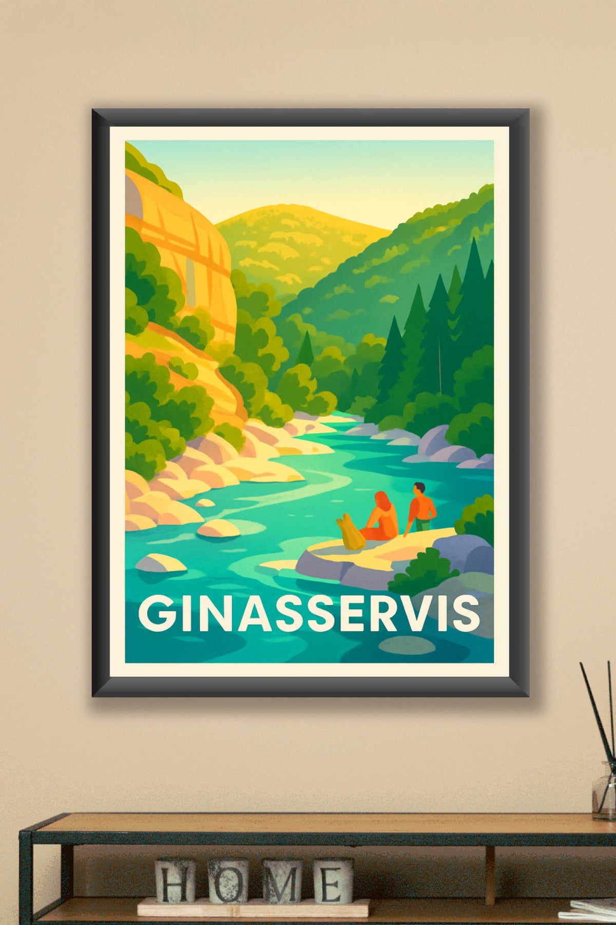 Affiche Ginasservis — Un havre nature au bord de l'eau · poster d'art de Ginasservis