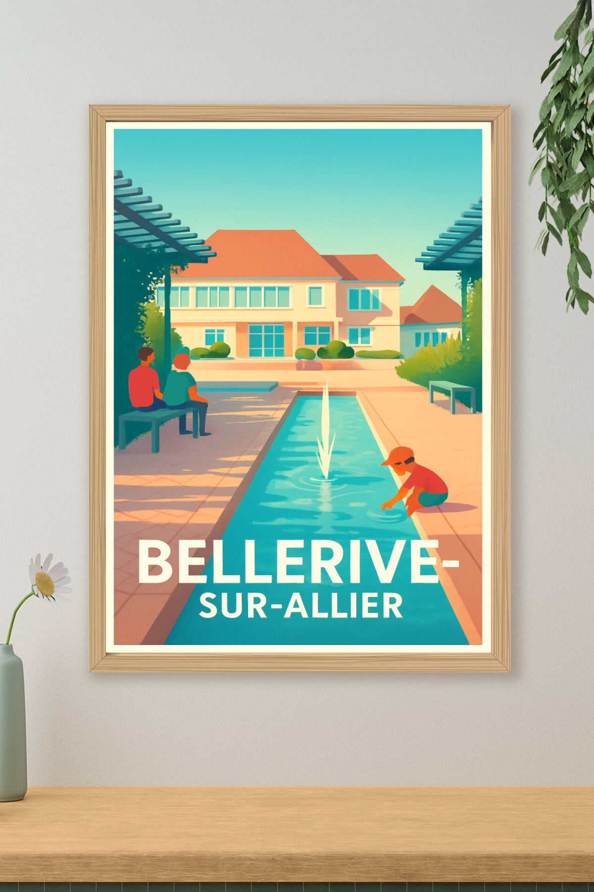 Affiche Bellerive-sur-Allier — Sérénité au bord de l'eau · poster d'art de Bellerive-sur-Allier