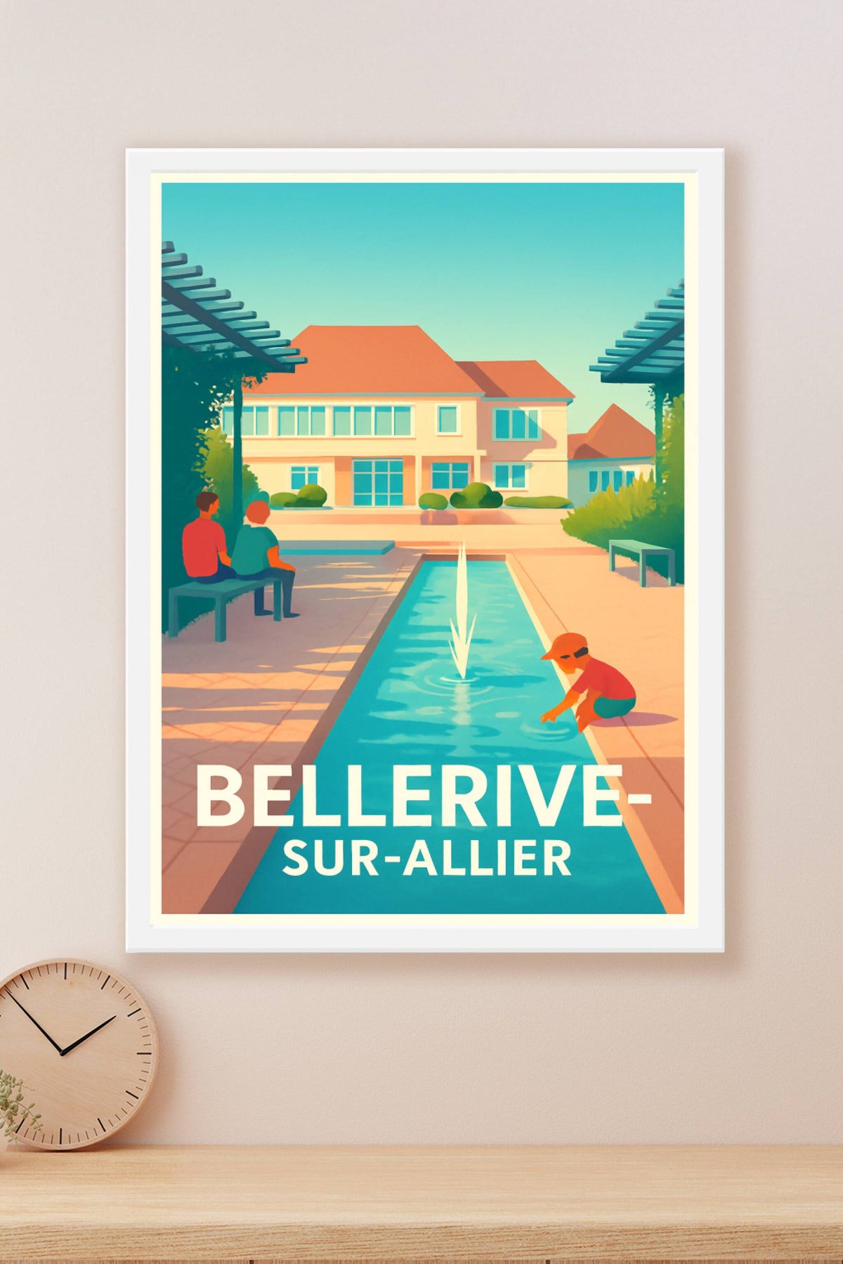Affiche Bellerive-sur-Allier — Sérénité au bord de l'eau · poster d'art de Bellerive-sur-Allier