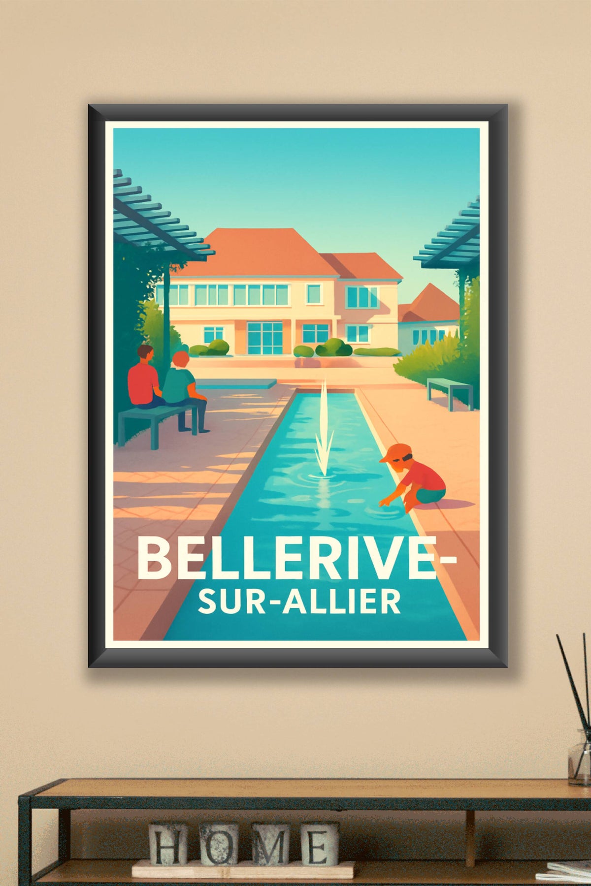 Affiche Bellerive-sur-Allier — Sérénité au bord de l'eau · poster d'art de Bellerive-sur-Allier