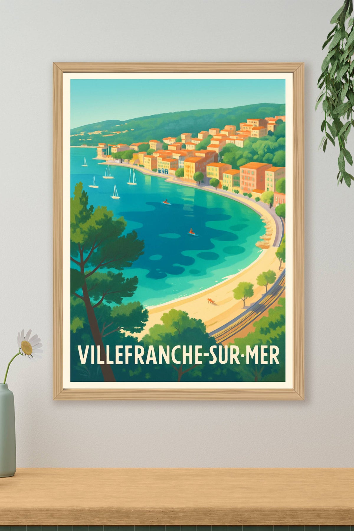 Affiche Villefranche-sur-Mer — Évasion azur et charme méditerranéen · poster d'art de Villefranche-sur-Mer