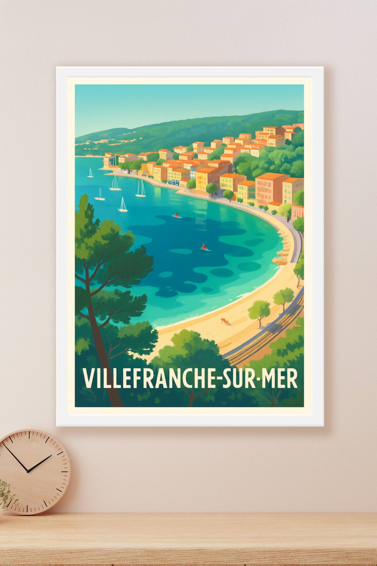 Affiche Villefranche-sur-Mer — Évasion azur et charme méditerranéen · poster d'art de Villefranche-sur-Mer