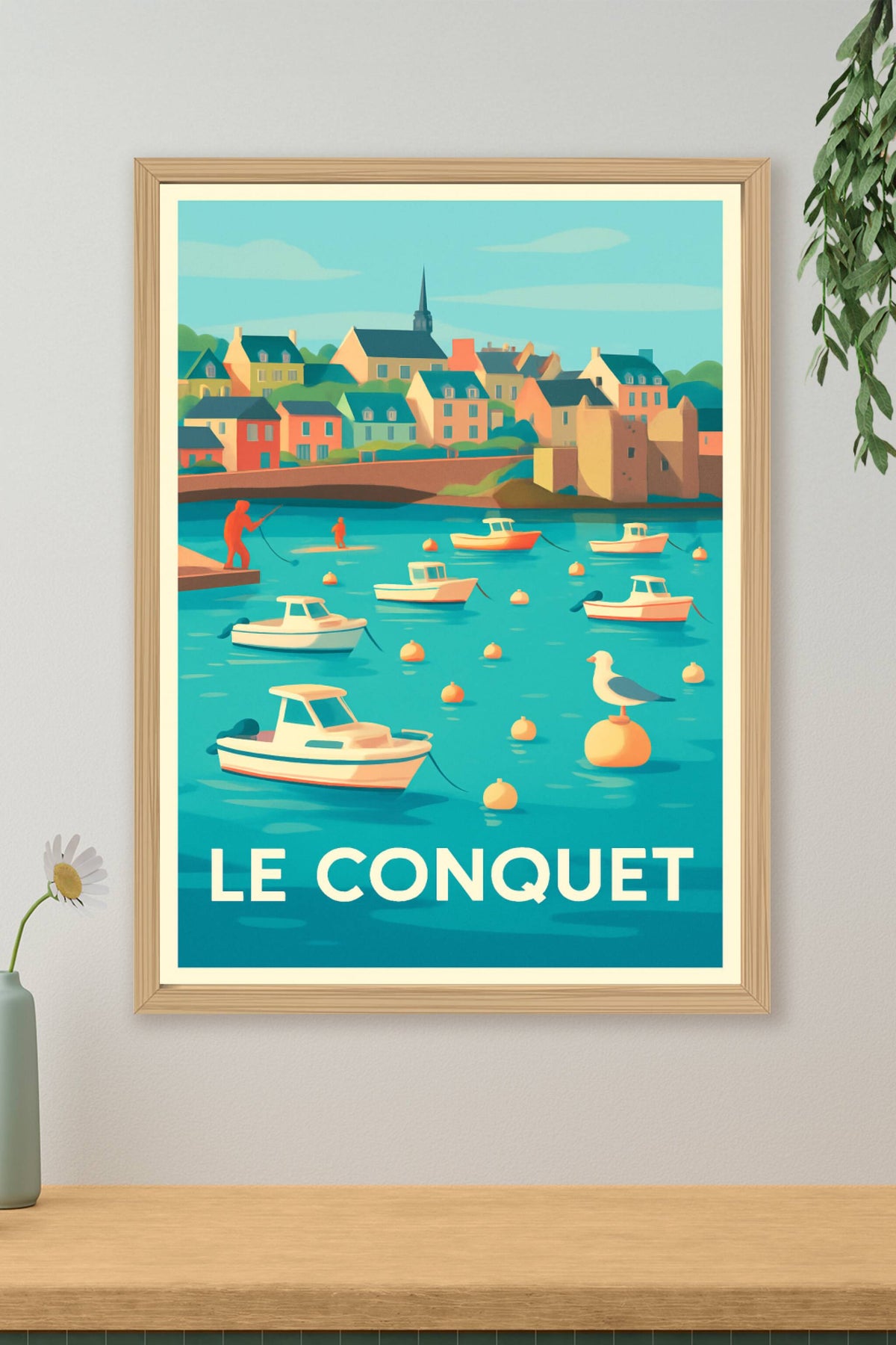 Affiche Le Conquet — Charme côtier et sérénité bretonne · poster d'art de Le Conquet