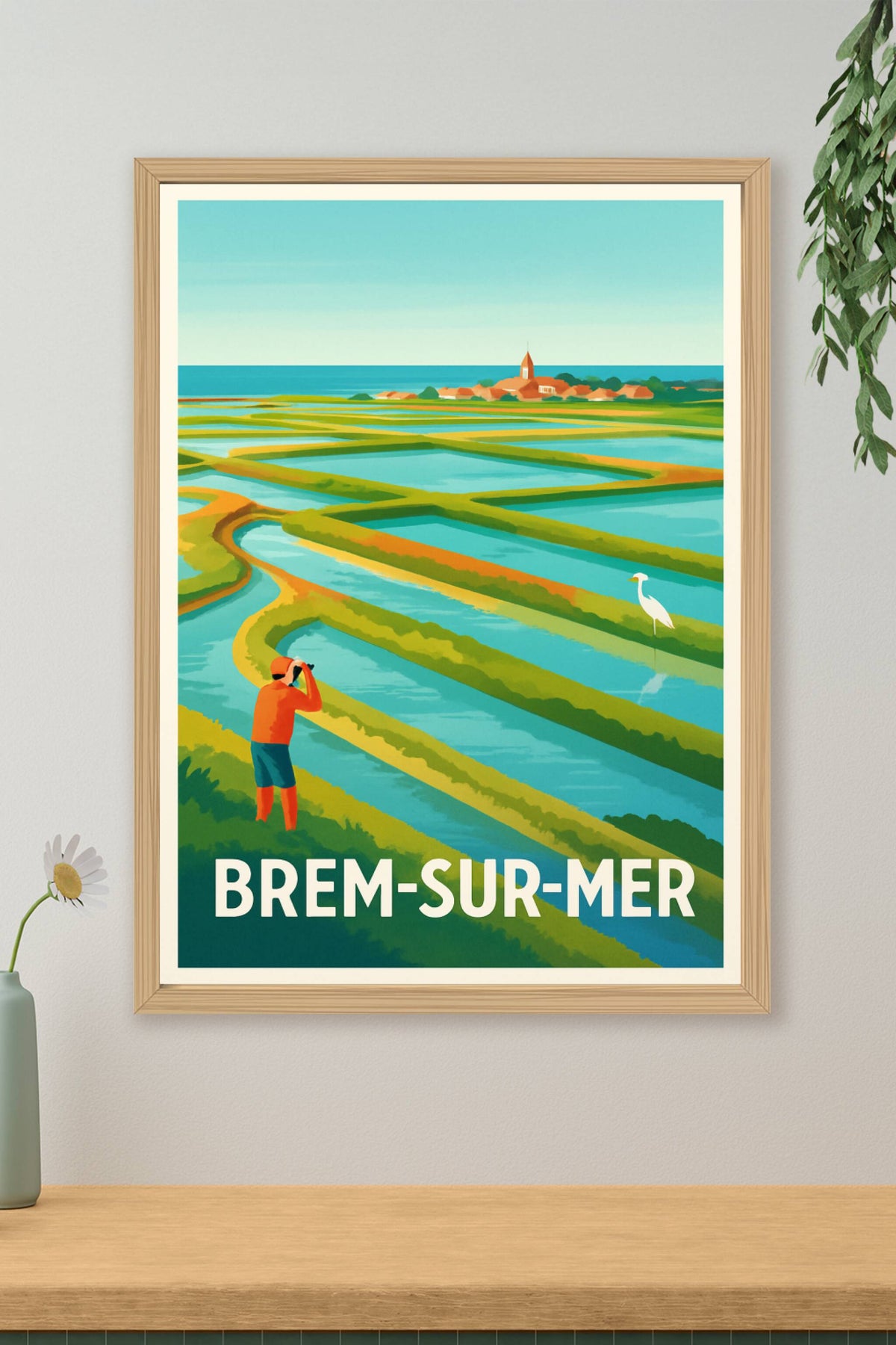 Affiche Brem-sur-Mer — Évasion au cœur des marais salants · poster d'art de Brem-sur-Mer