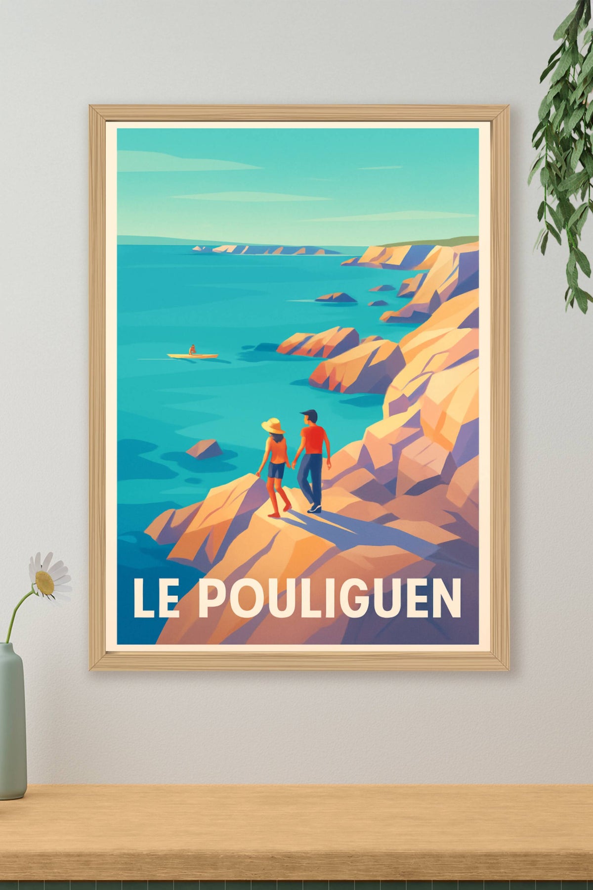 Affiche Le Pouliguen — Escapade romantique sur la côte bretonne · poster d'art de Le Pouliguen
