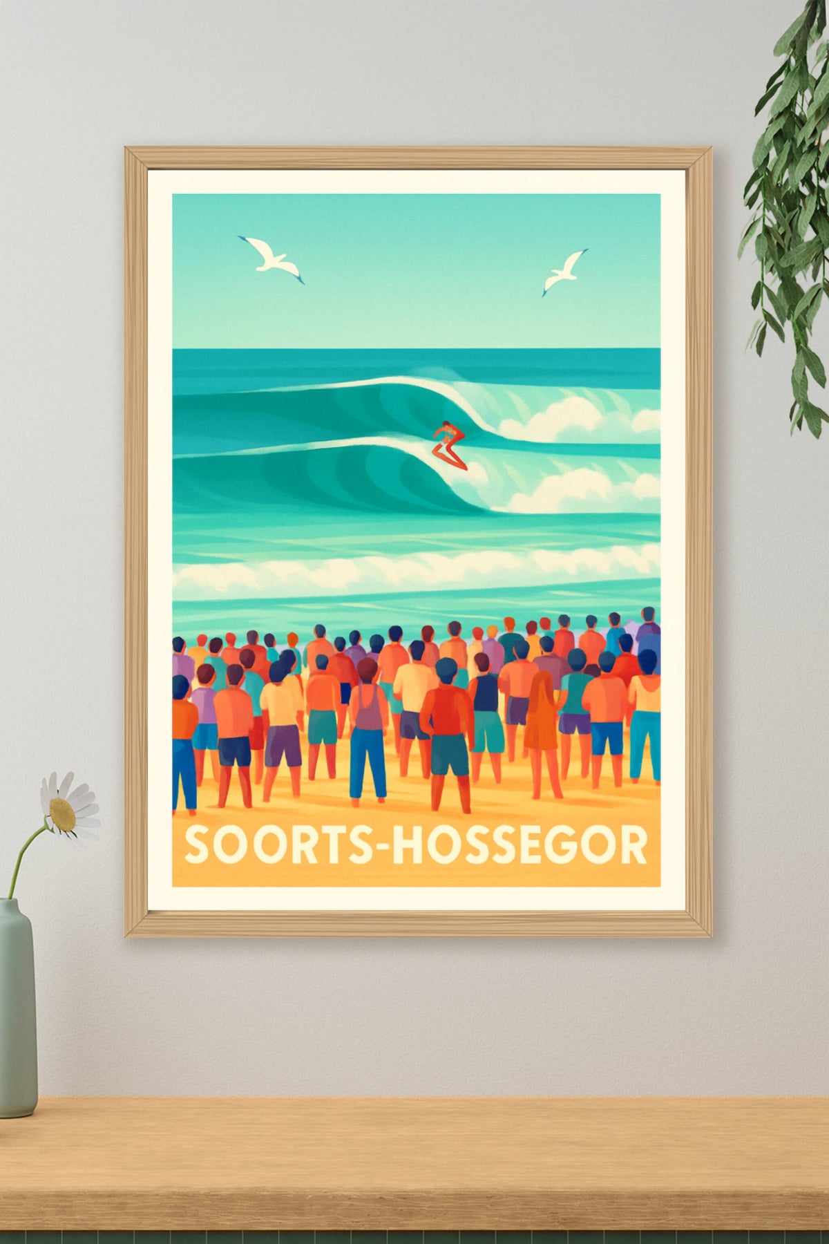 Affiche Soorts-Hossegor — Vagues et passion du surf · poster d'art de Soorts-Hossegor