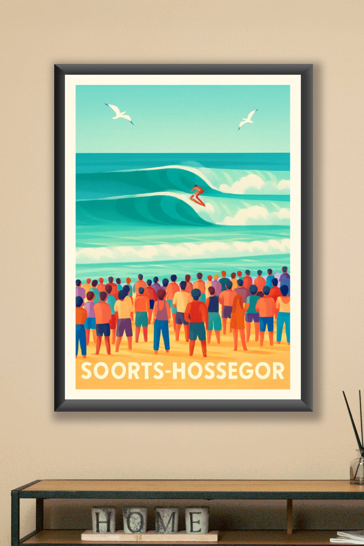 Affiche Soorts-Hossegor — Vagues et passion du surf · poster d'art de Soorts-Hossegor