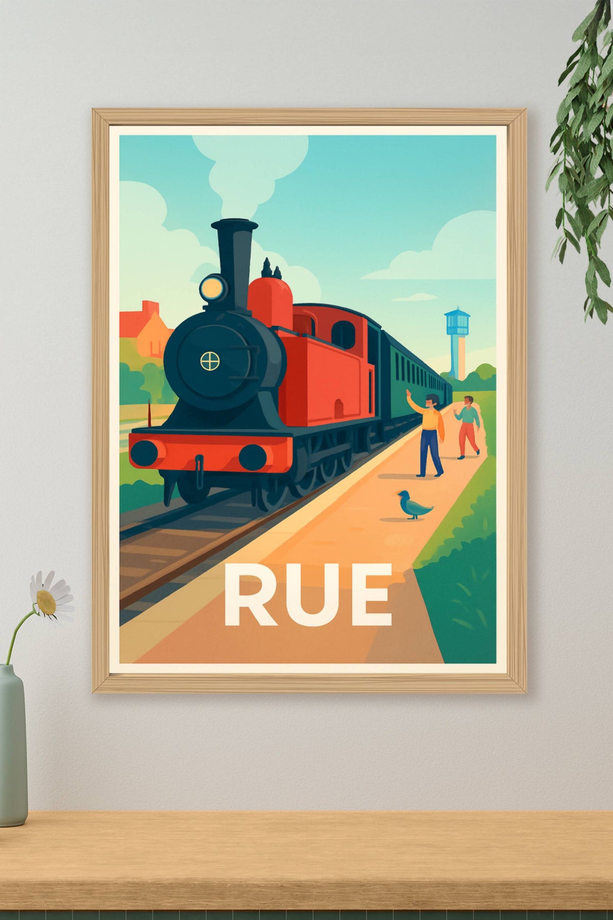 Affiche Rue — Un voyage nostalgique en train à vapeur · poster d'art de Rue