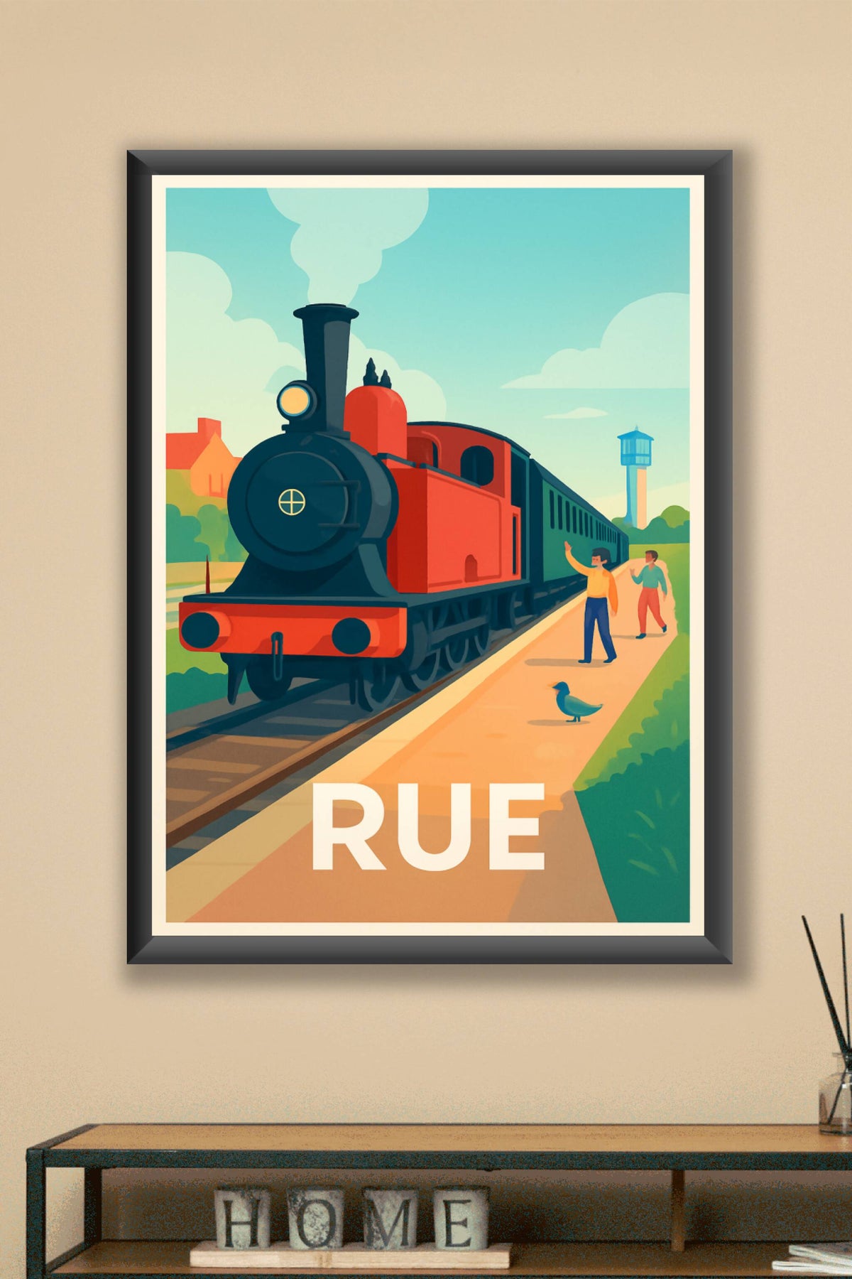Affiche Rue — Un voyage nostalgique en train à vapeur · poster d'art de Rue
