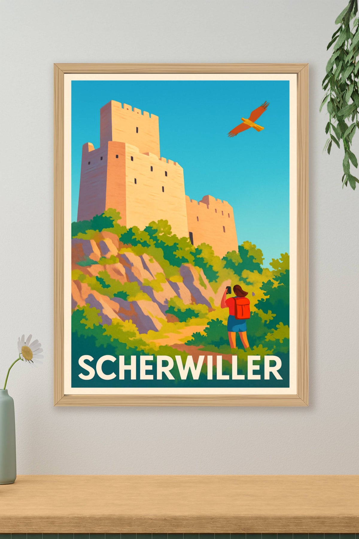 Affiche Scherwiller — L'élégance médiévale au cœur de la nature · poster d'art de Scherwiller