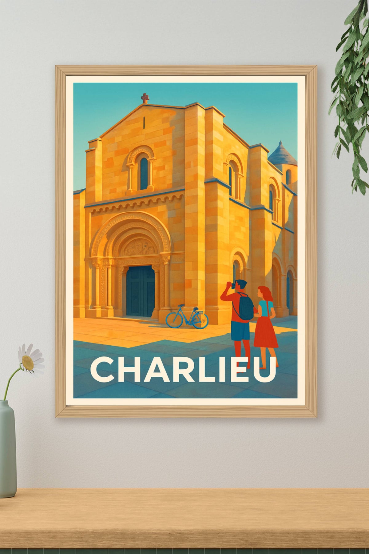 Affiche Charlieu — Charme historique en lumière dorée · poster d'art de Charlieu