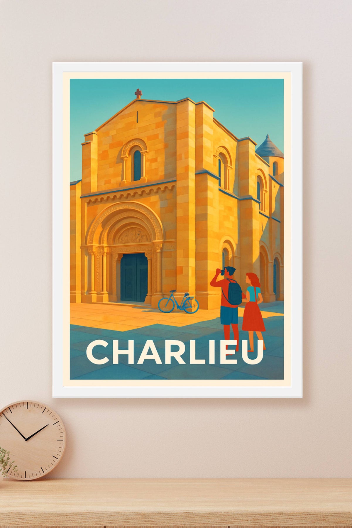 Affiche Charlieu — Charme historique en lumière dorée · poster d'art de Charlieu