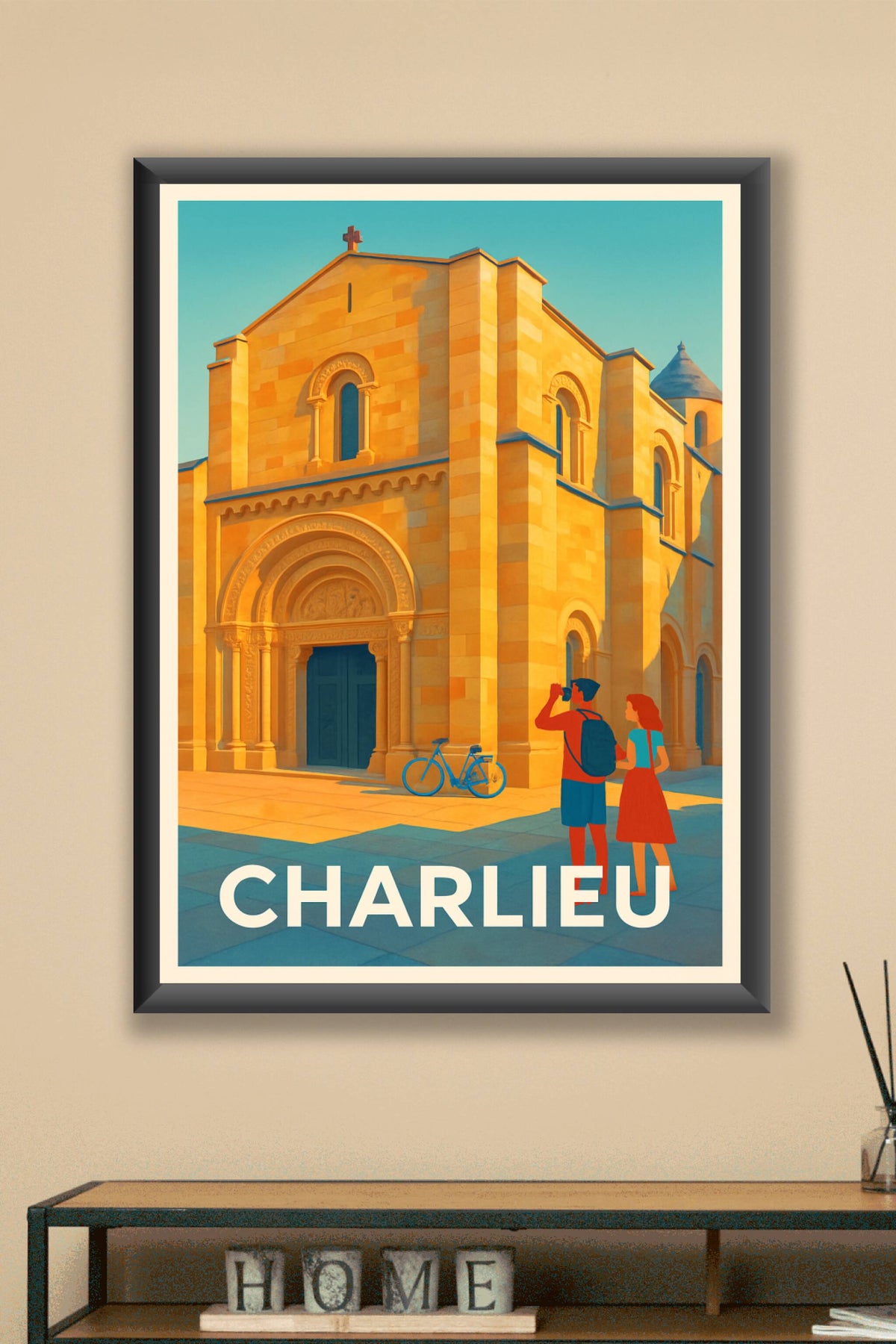 Affiche Charlieu — Charme historique en lumière dorée · poster d'art de Charlieu