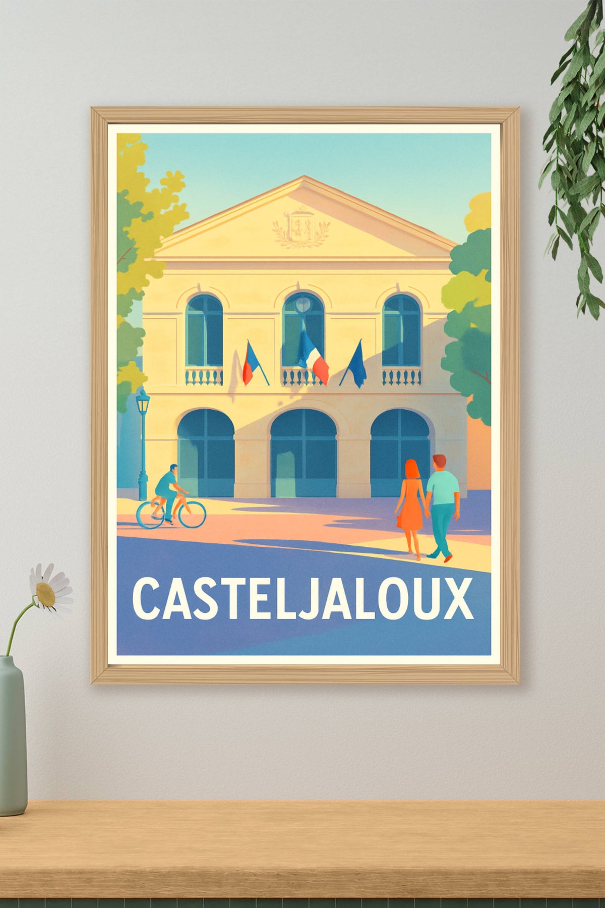 Affiche Casteljaloux — Charme et sérénité au cœur de la ville · poster d'art de Casteljaloux