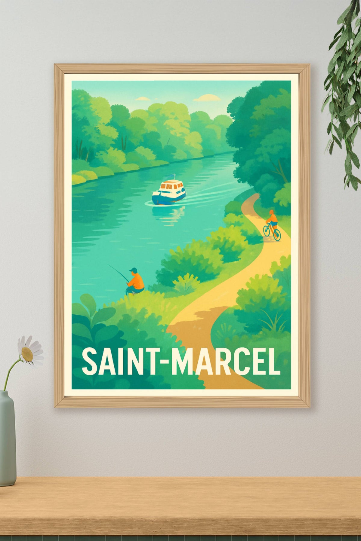 Affiche Saint-Marcel — Évasion bucolique au fil de l'eau · poster d'art de Saint-Marcel