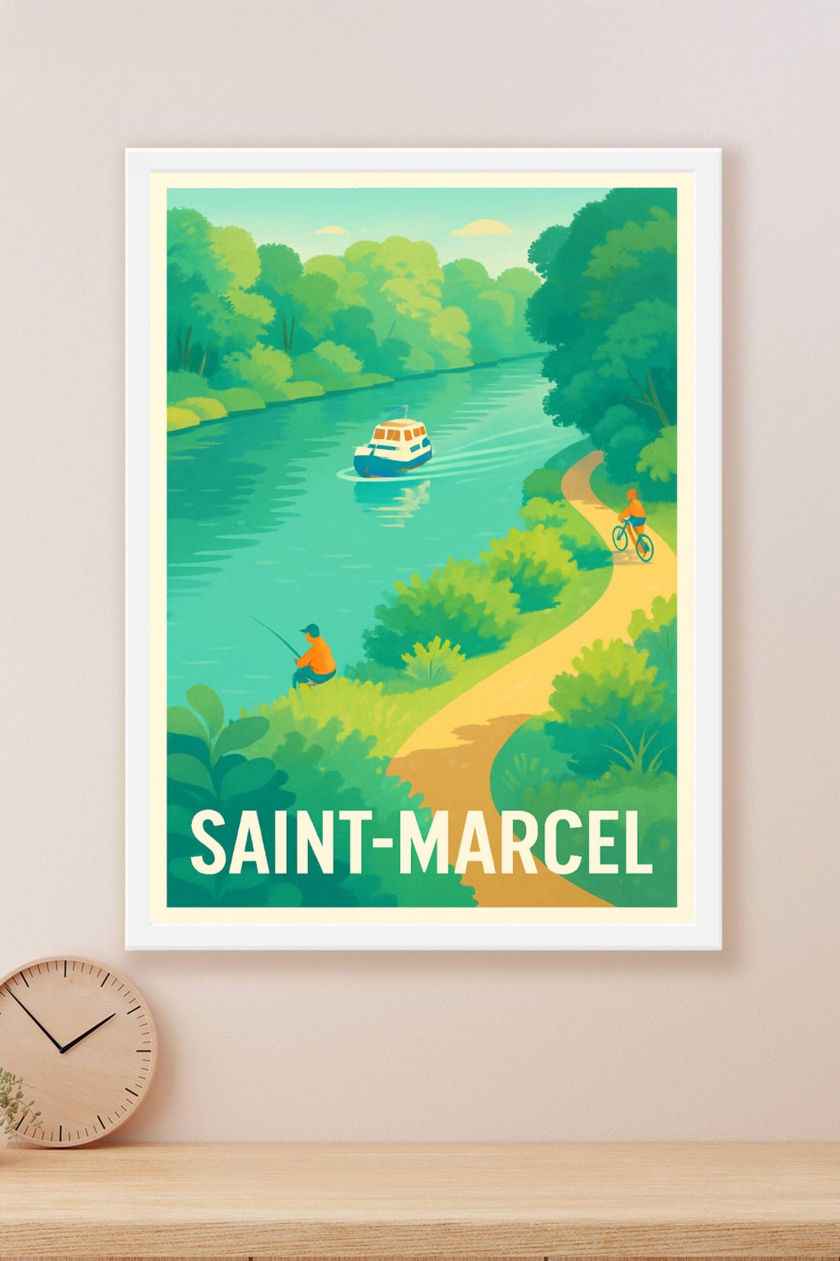 Affiche Saint-Marcel — Évasion bucolique au fil de l'eau · poster d'art de Saint-Marcel