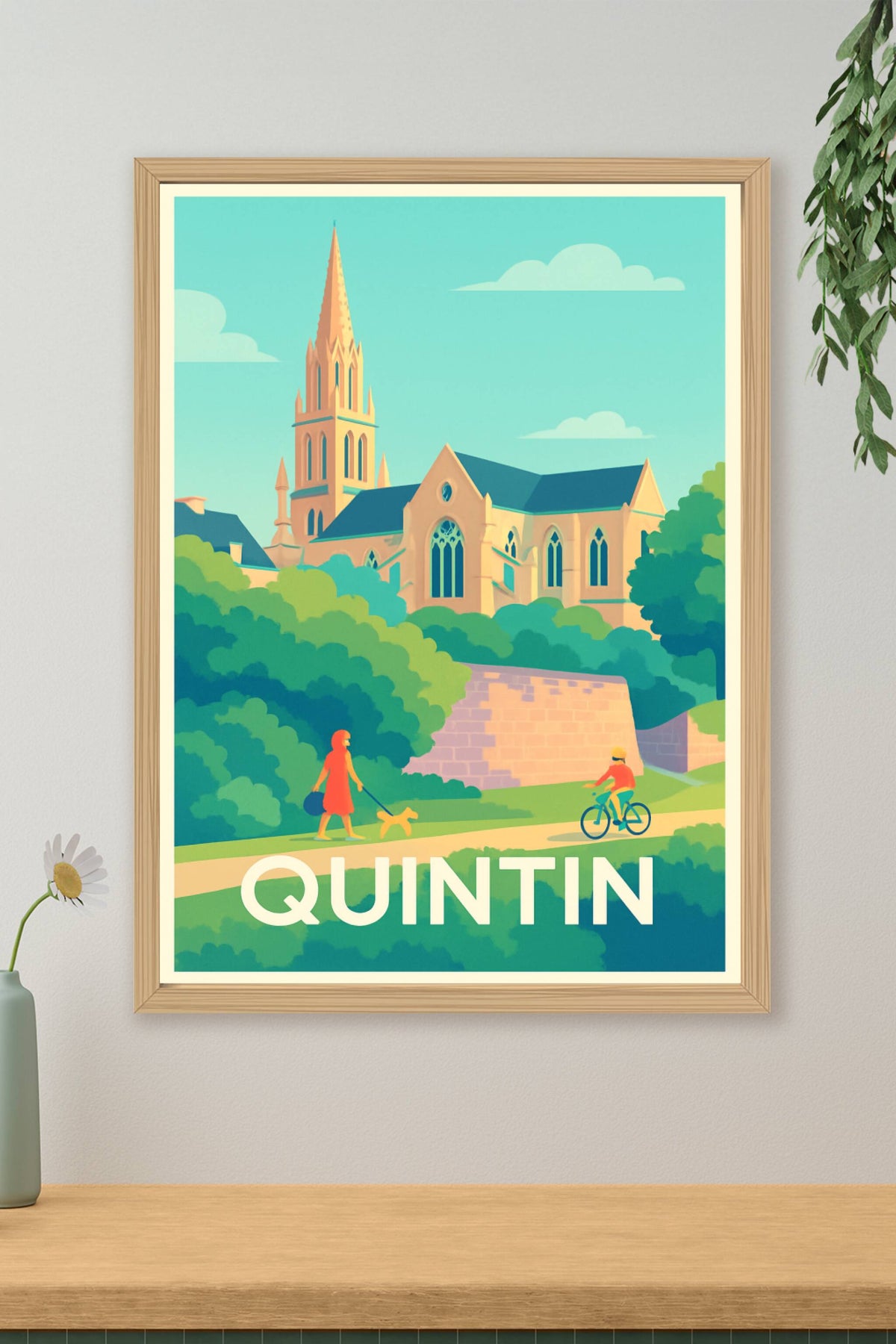 Affiche Quintin — Charme et sérénité à l'ombre de la vieille église · poster d'art de Quintin