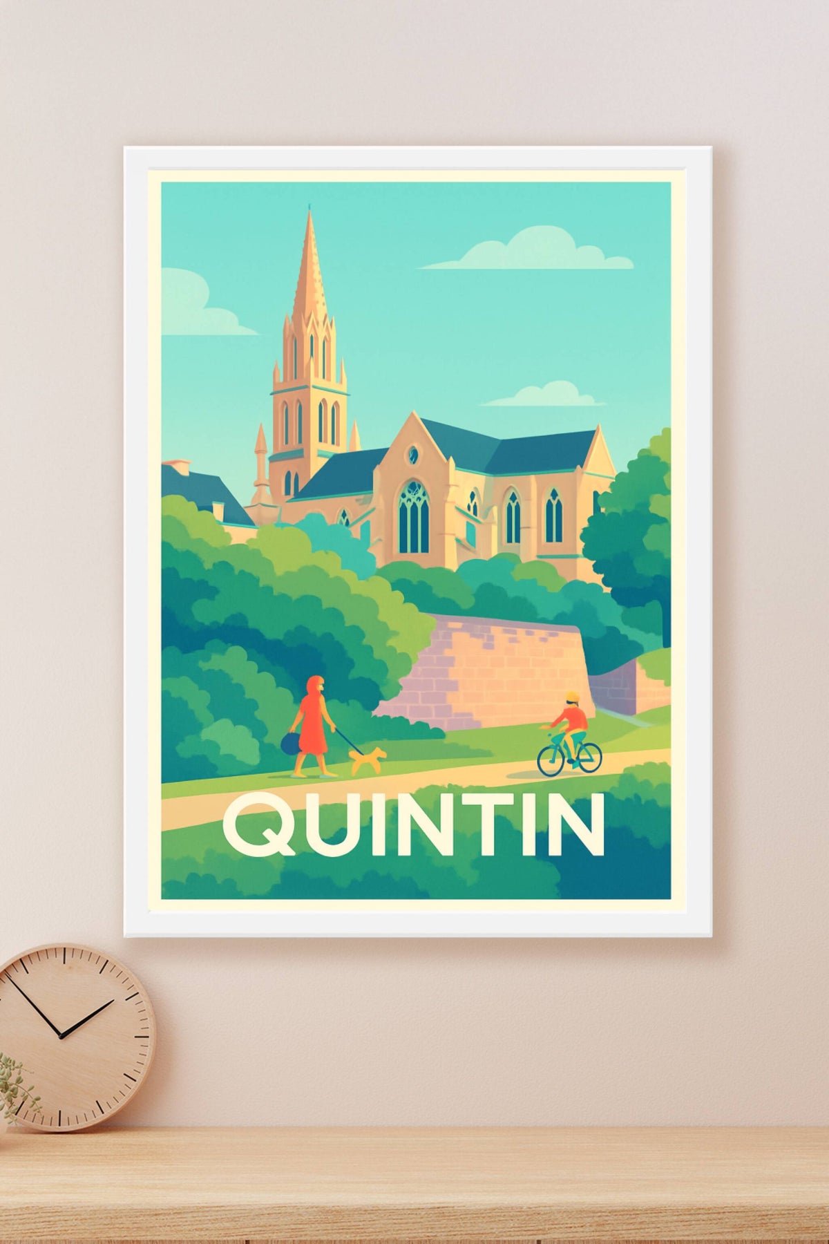Affiche Quintin — Charme et sérénité à l'ombre de la vieille église · poster d'art de Quintin