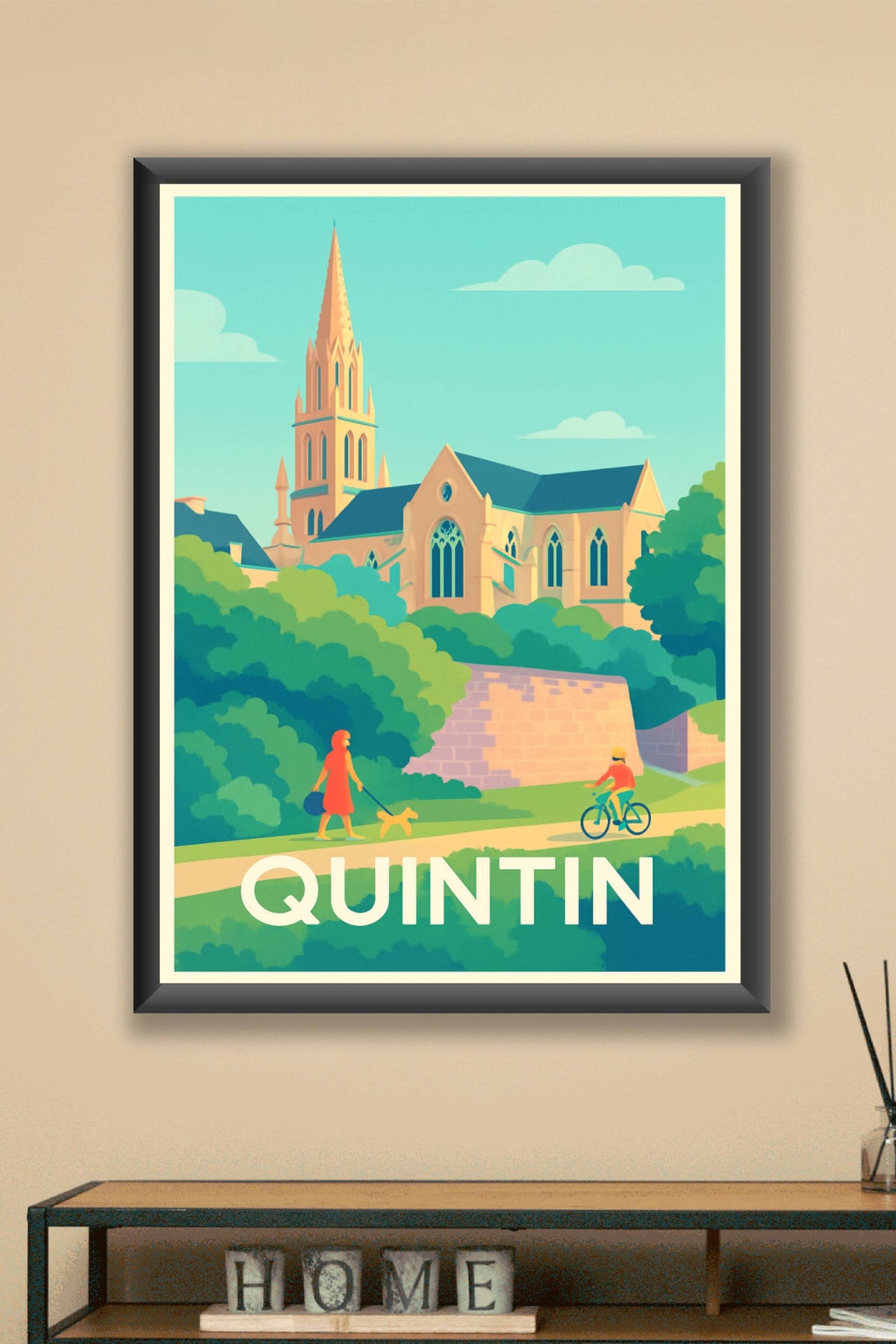 Affiche Quintin — Charme et sérénité à l'ombre de la vieille église · poster d'art de Quintin