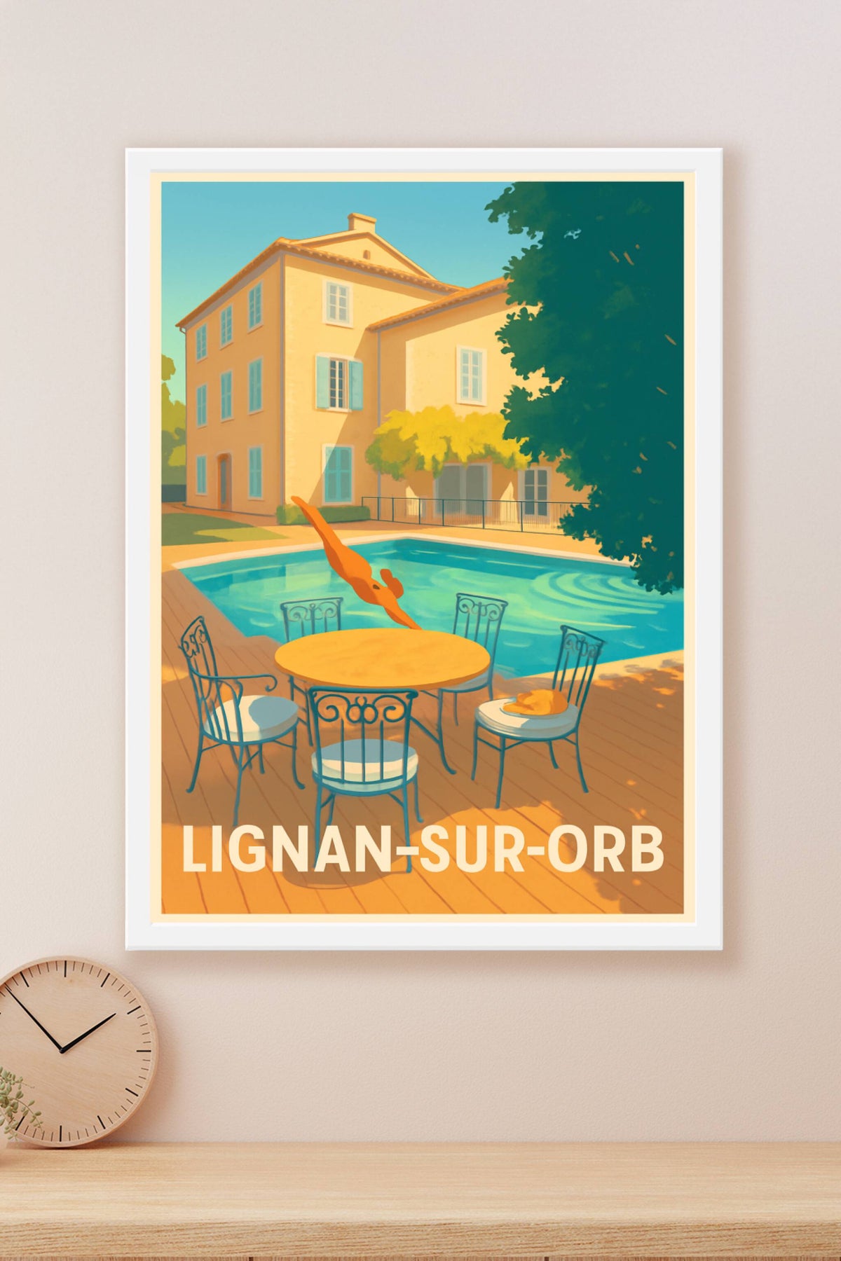 Affiche Lignan-sur-Orb — Oasis de douceur Méditerranéenne · poster d'art de Lignan-sur-Orb