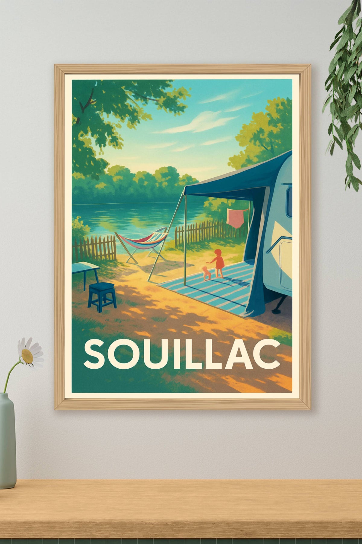 Affiche Souillac — Douceur et quiétude au bord de l'eau · poster d'art de Souillac
