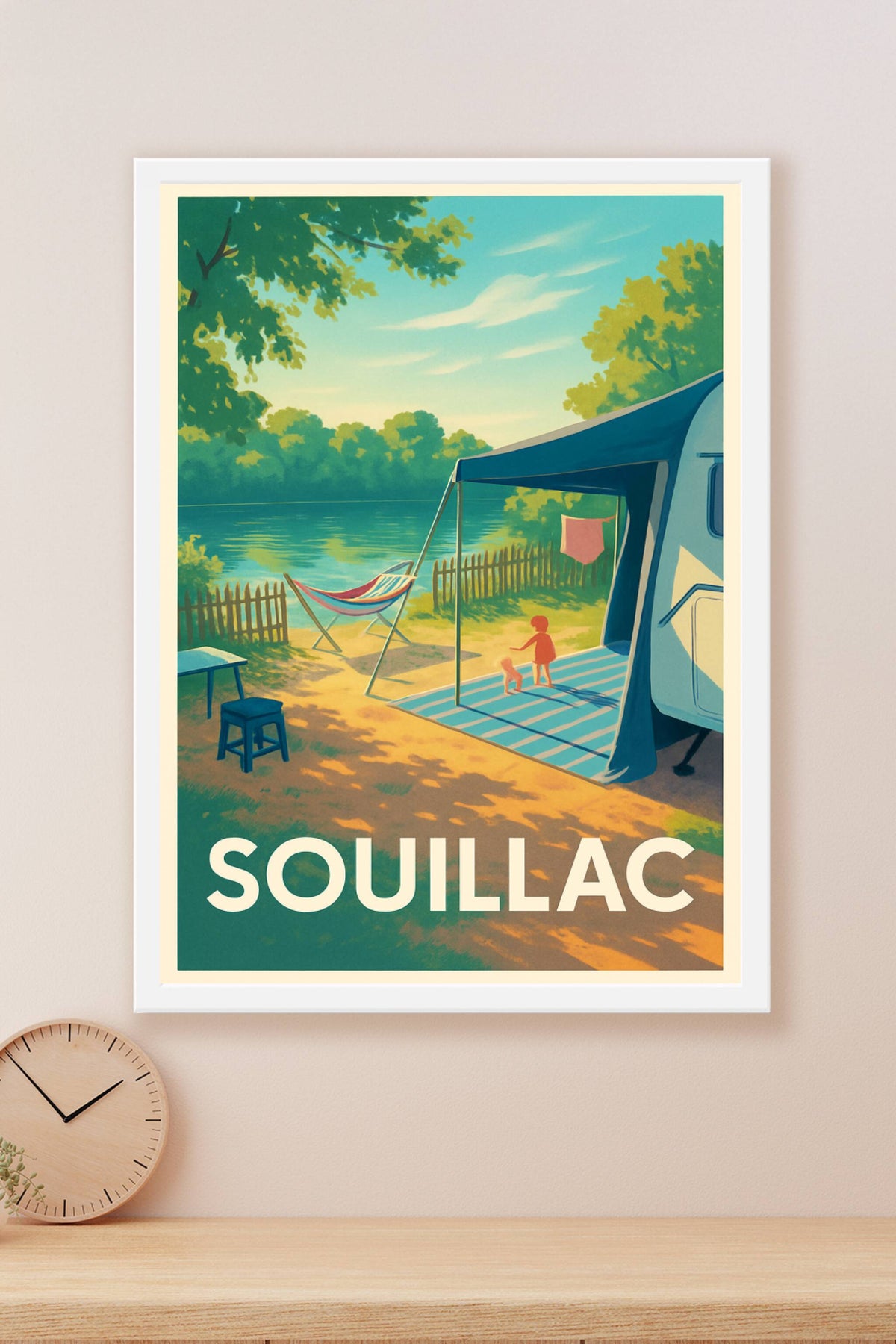 Affiche Souillac — Douceur et quiétude au bord de l'eau · poster d'art de Souillac