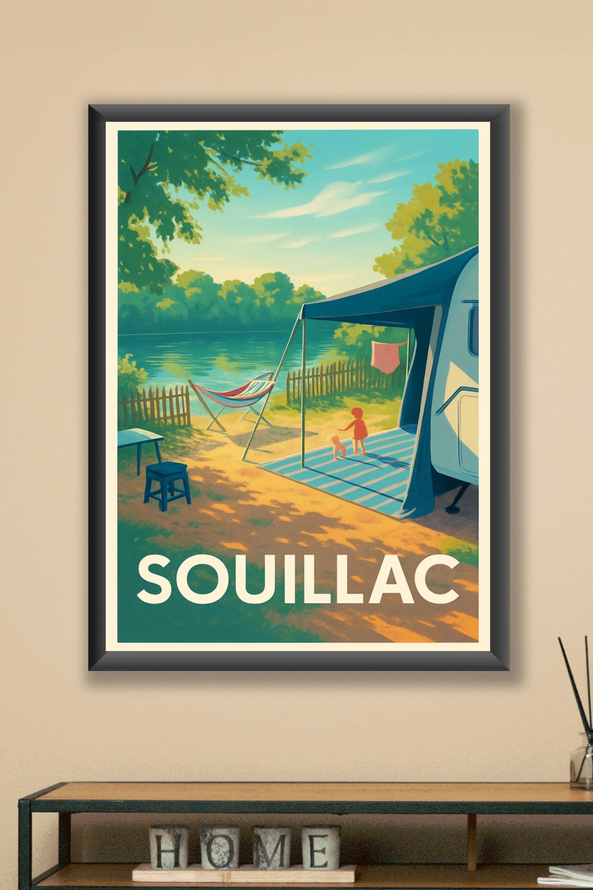 Affiche Souillac — Douceur et quiétude au bord de l'eau · poster d'art de Souillac